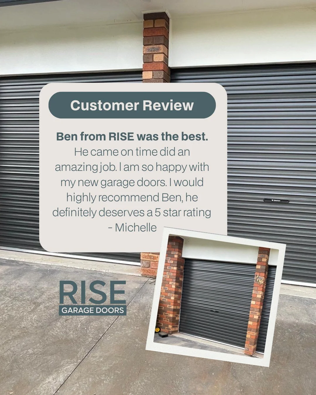 Nothing better than happy customers and new doors that look the part.

If your garage doors are in need of an upgrade, call Ben on 0421 358 556 for a free measure and quote.