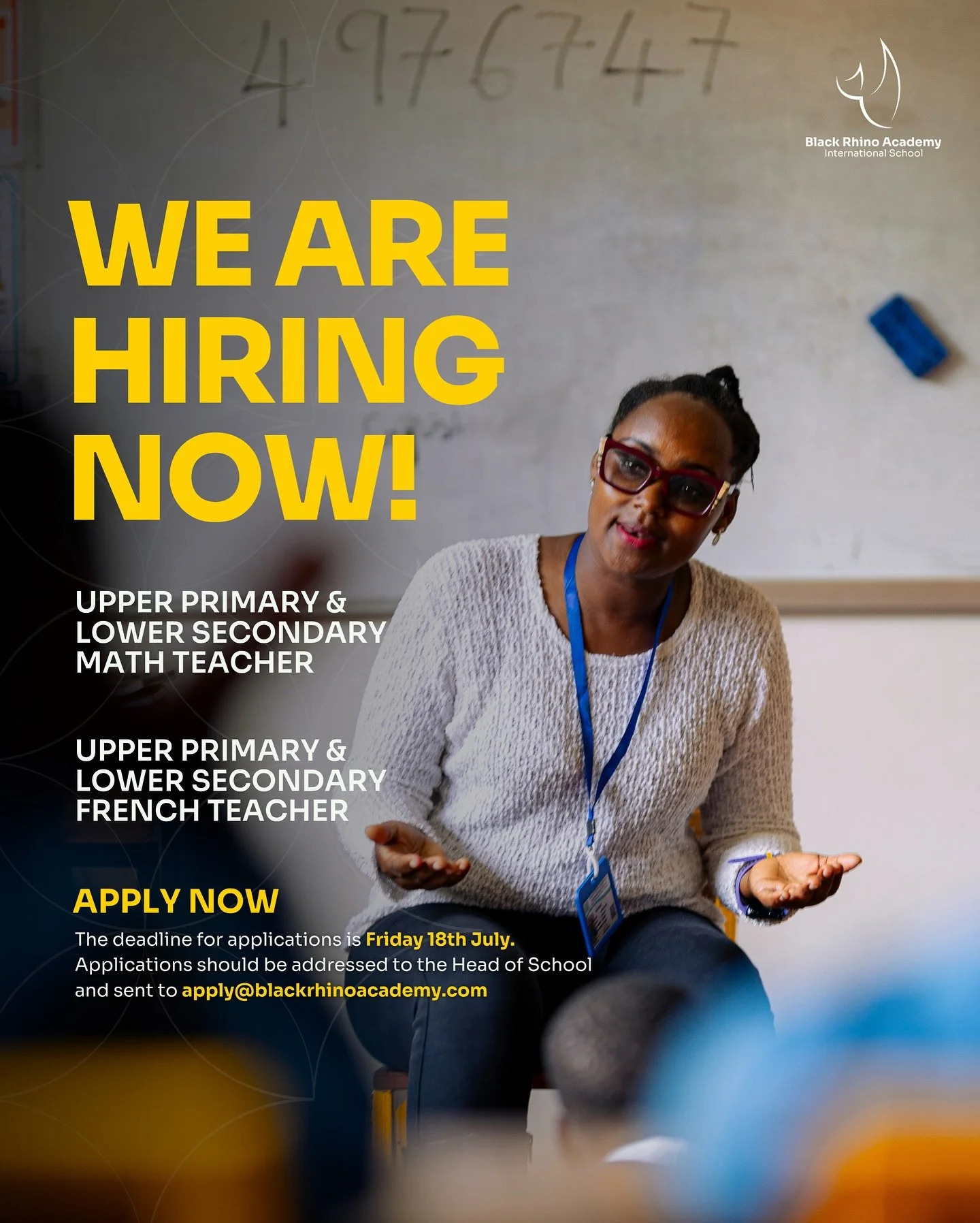 Black Rhino Academy is seeking passionate educators with experience in the Cambridge Curriculum. We are currently hiring for two key roles: an Upper Primary &amp; Lower Secondary Math Teacher, and an Upper Primary &amp; Lower Secondary French Teacher