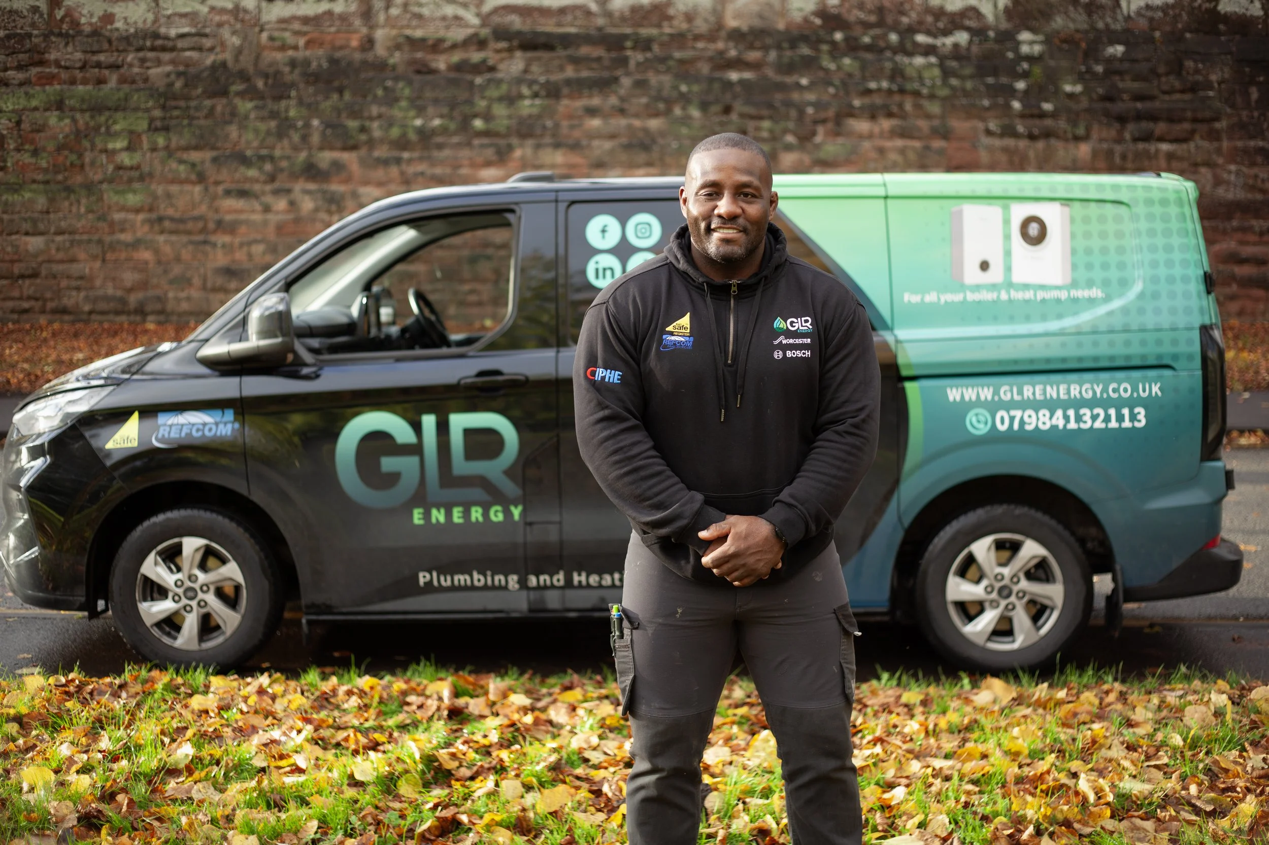 Checkatrade work. Phil at GLR. Portrait with his work van.