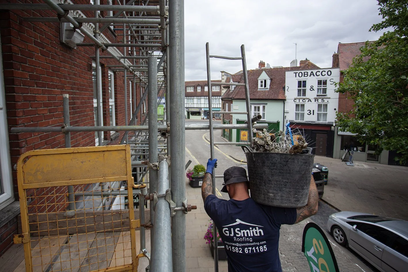 Checkatrade work. The team from G J Smith roofing at work in Aylesbury. 2025.
