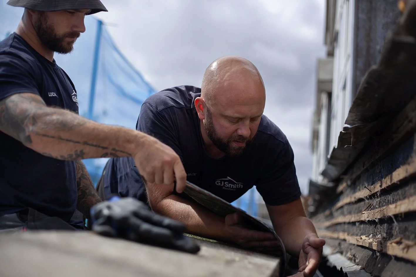 Checkatrade work. The team from G J Smith roofing at work in Aylesbury. 2025.