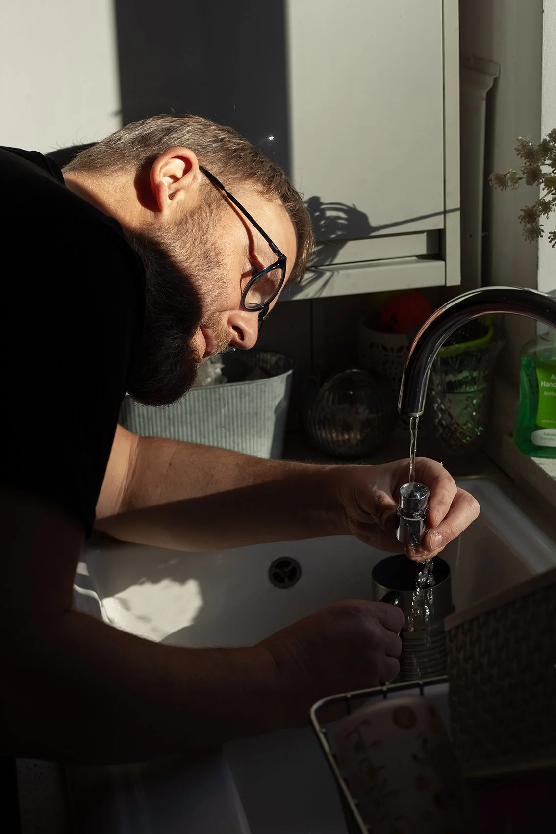 Aaron from AW Plumbing and Heating. At work on a sink. Checkatrade work. Canterbury, UK. 2025