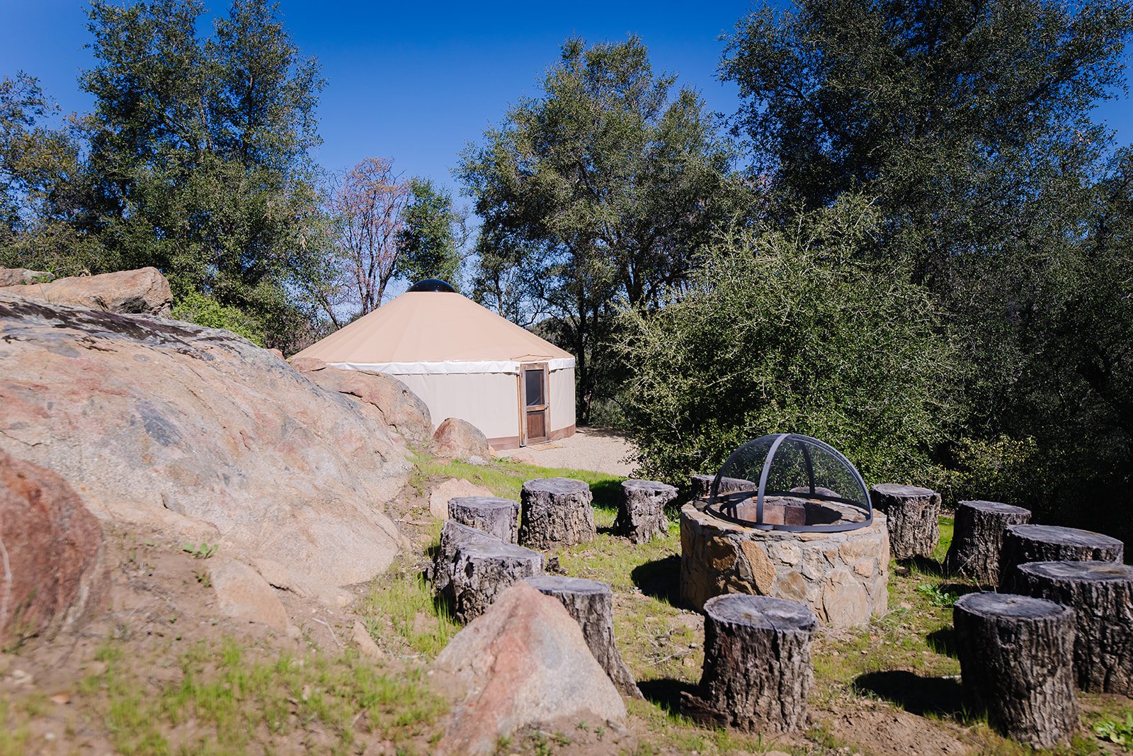 Closer Fire Circle & Yurt View