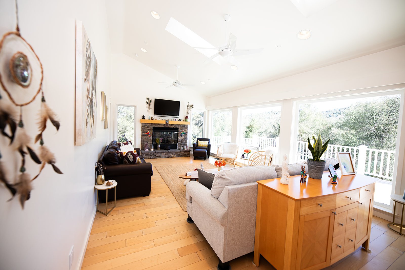 Fire Place & Big, Beautiful Wall of Windows