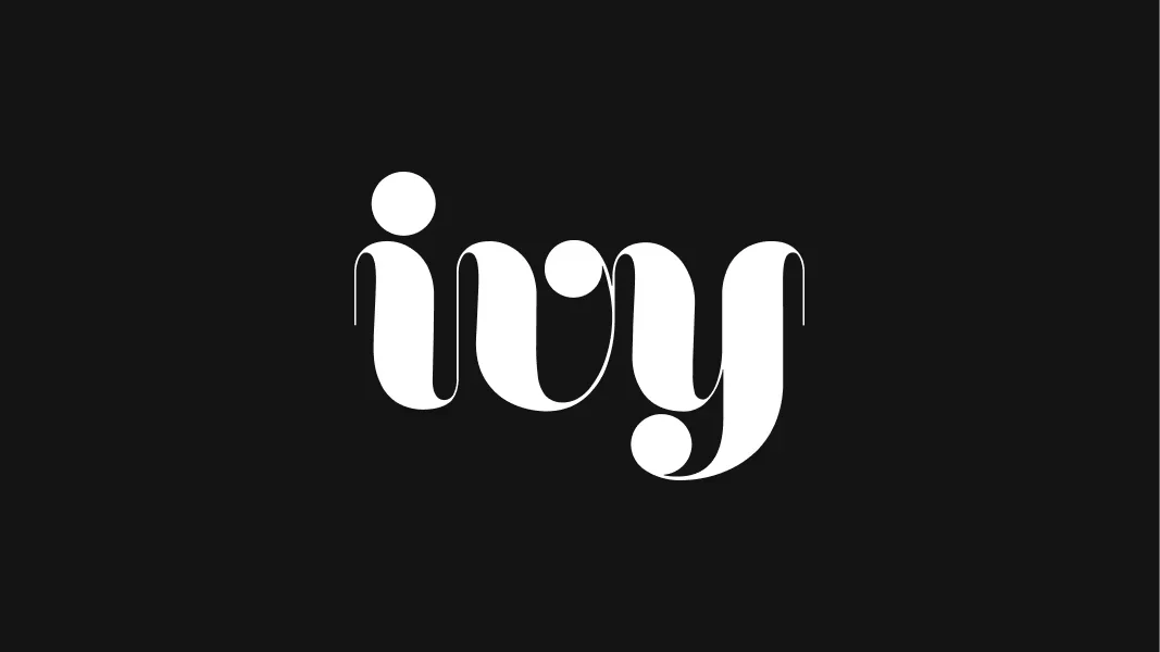 Black background with the word 'iuy' in white, stylized, cursive font.