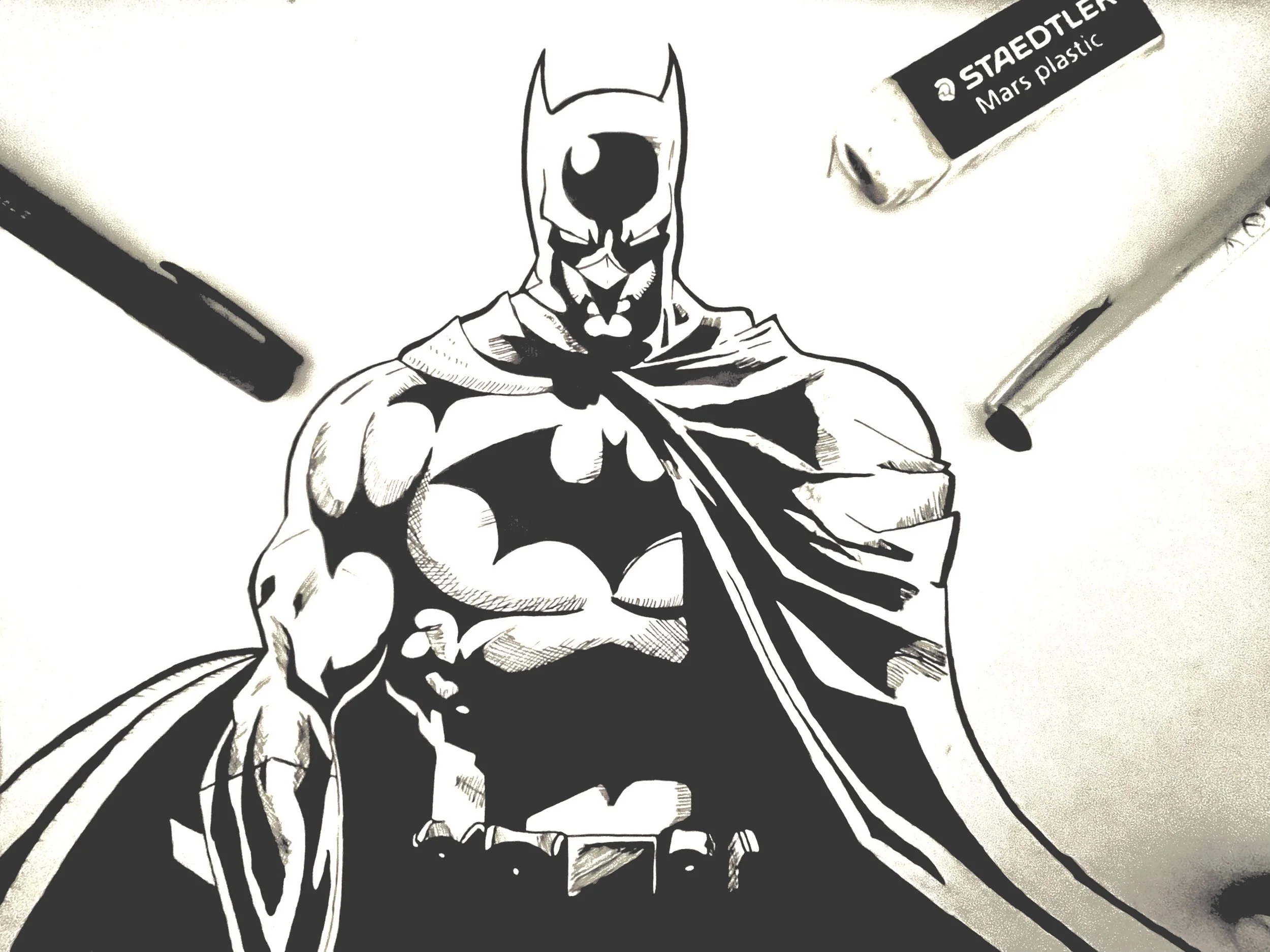 As you can see, I really love comics (especially Batman). This was completed around 2021 and it's drawn with micron pens, sharpie markers and a Japanese ink brush pen.