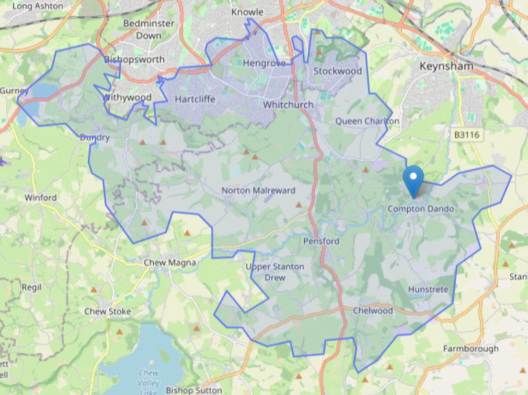 Map showing the Energy Local Fairy Hill club boundaries