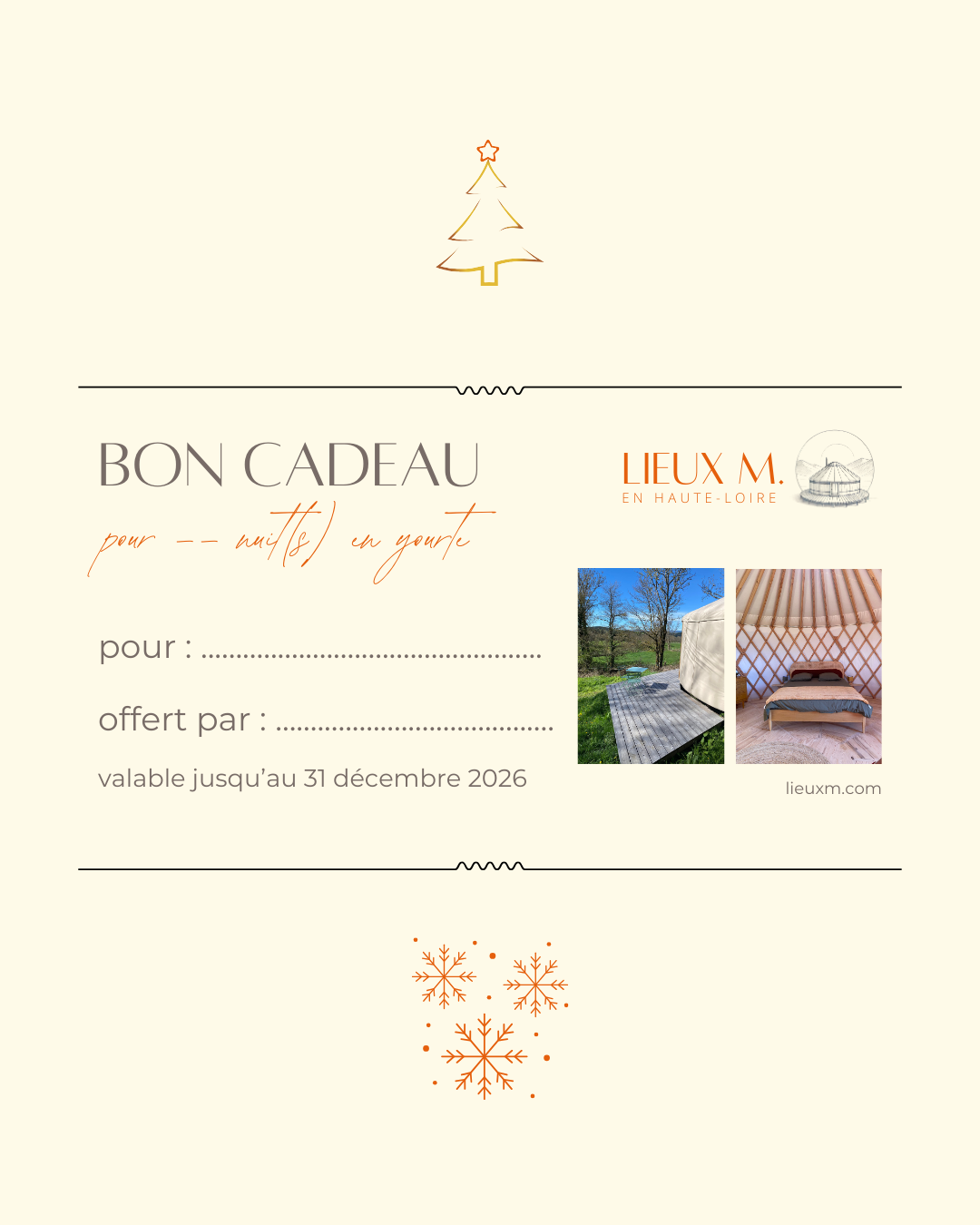 Offrez une nuit dans une yourte