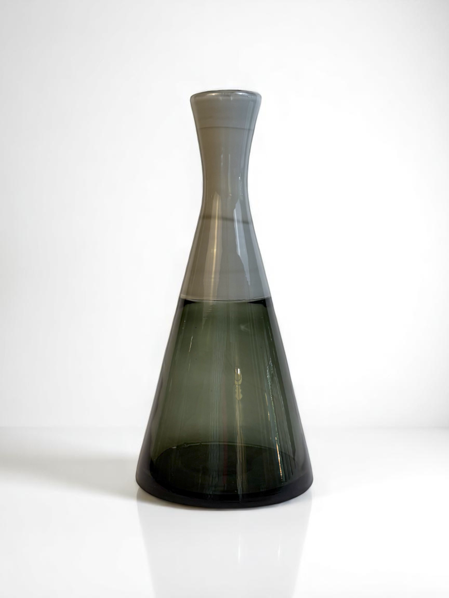 Vitreluxe for West Elm, set of 3 art glass vases, pre-owned, in gray.