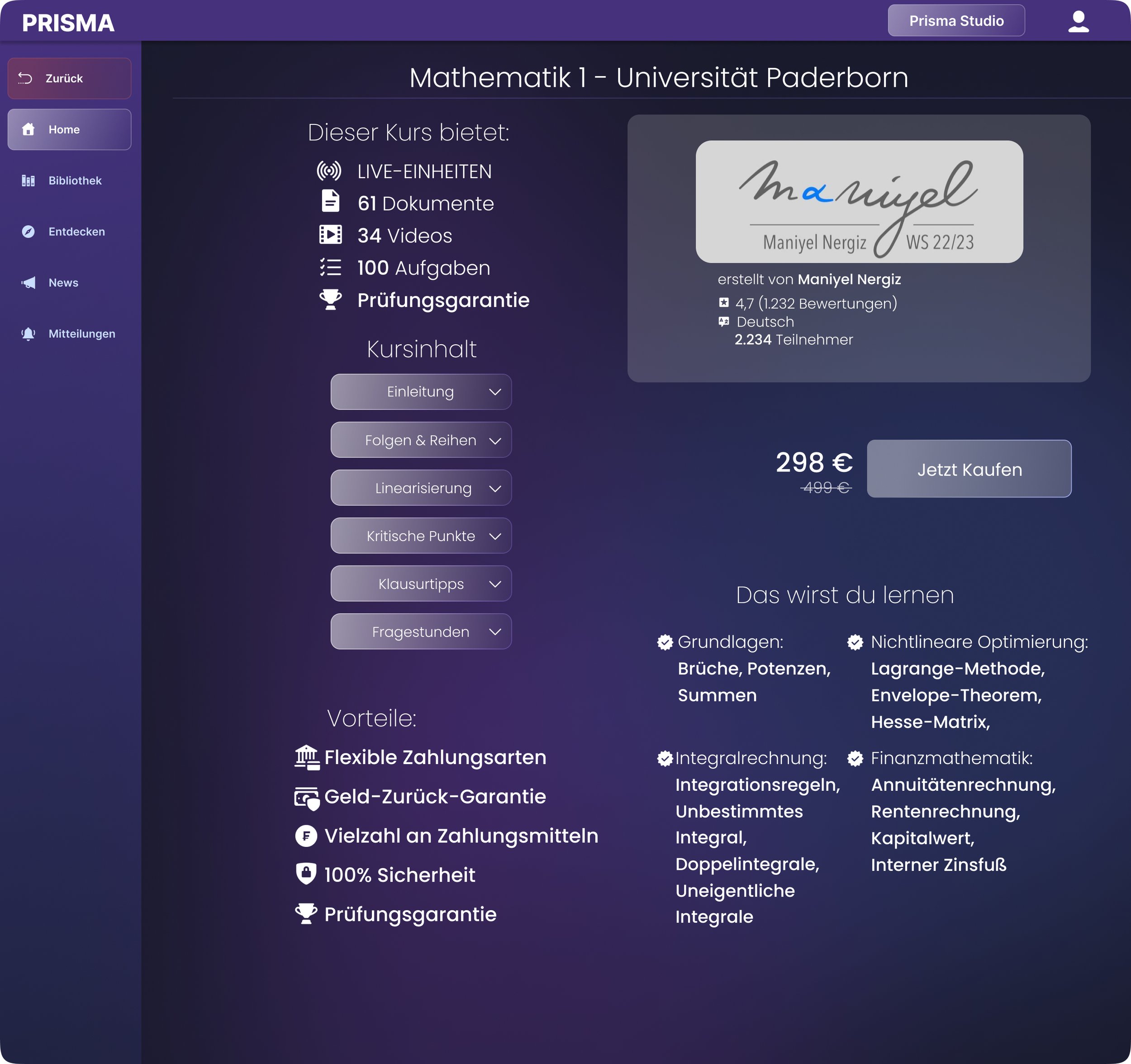 Lernplattform — Prisma Schools