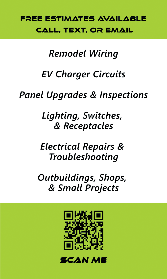 213 Electric Business Card Back Design