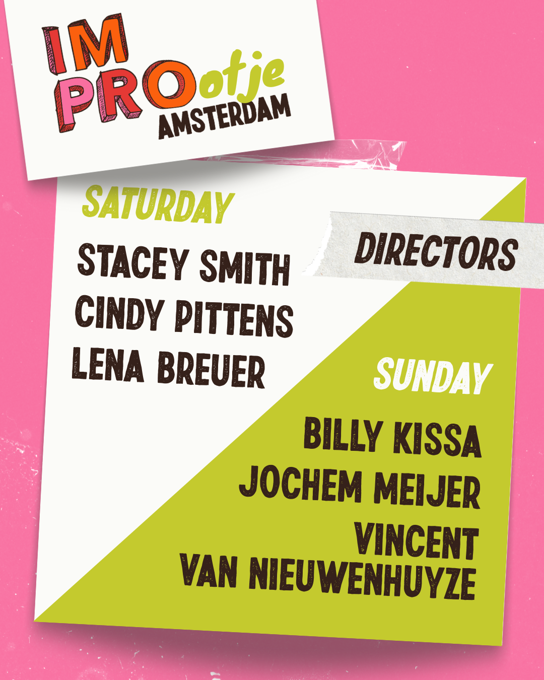 Meet the six all-star directors coming to IMPROotje Amsterdam 2025!