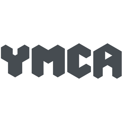 Black background with large gray text spelling 'YMCA'