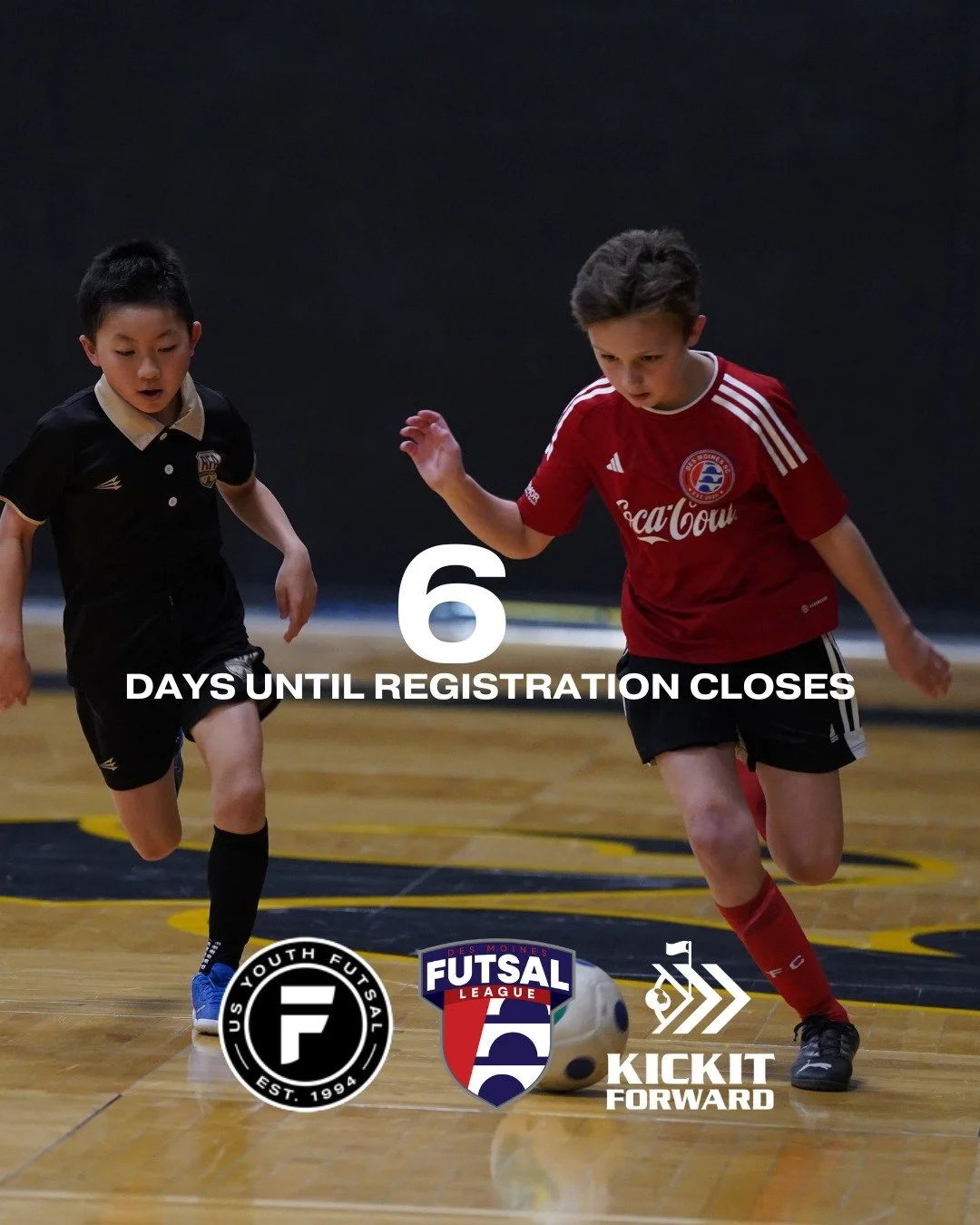 ⏰ 6 DAYS LEFT!

Registration for the Des Moines Futsal League closes November 15th!
Don&rsquo;t miss your shot to compete against the best

⚽ Quality competition
🏟️ Great facilities
🔥 Fast-paced play
Get your team in today ➡️ desmoinesfutsal.com

#