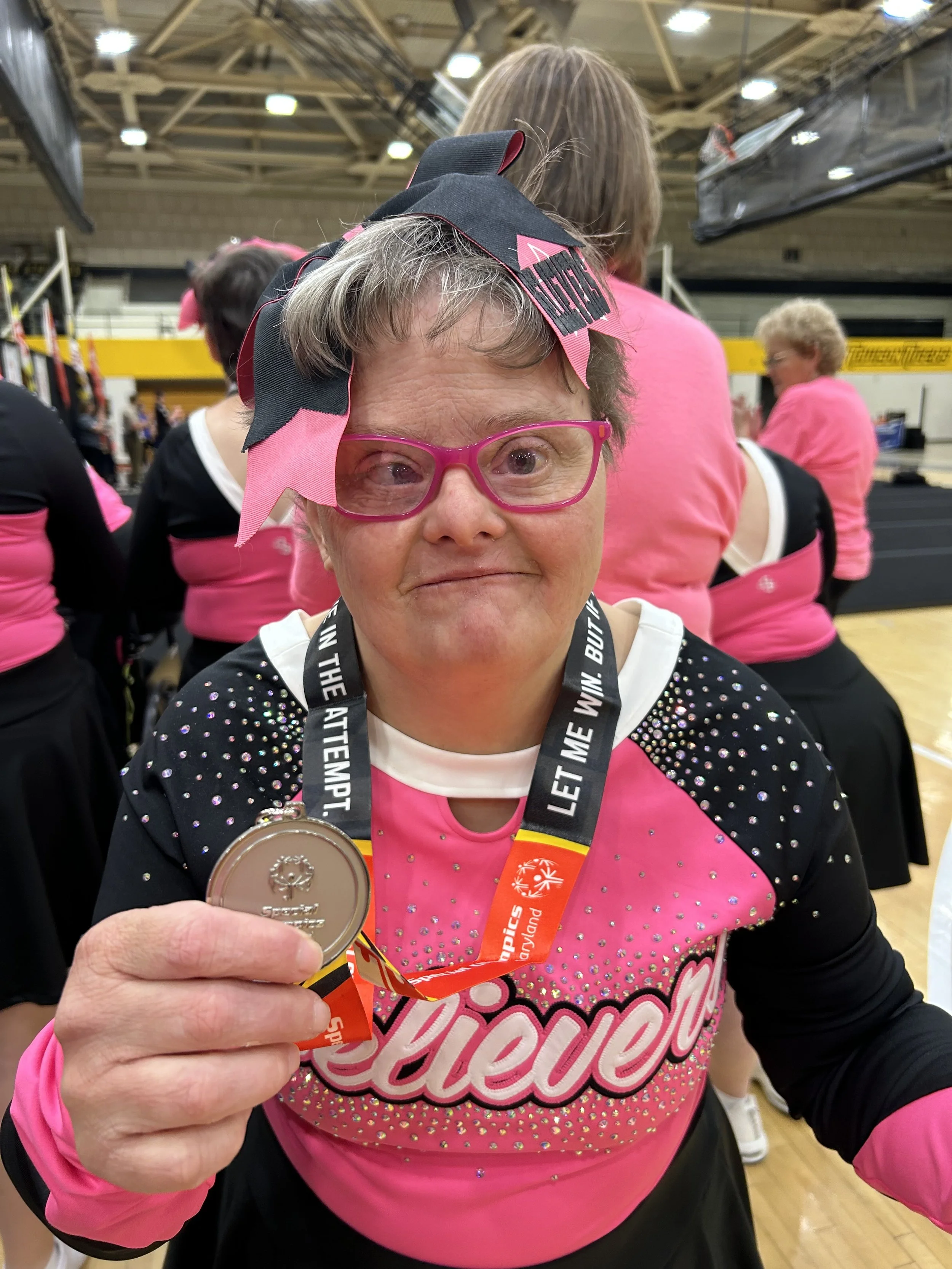 Congratulations Sarah and your Special Olympic Cheerleading Team for winning silver at the Towson Competition!