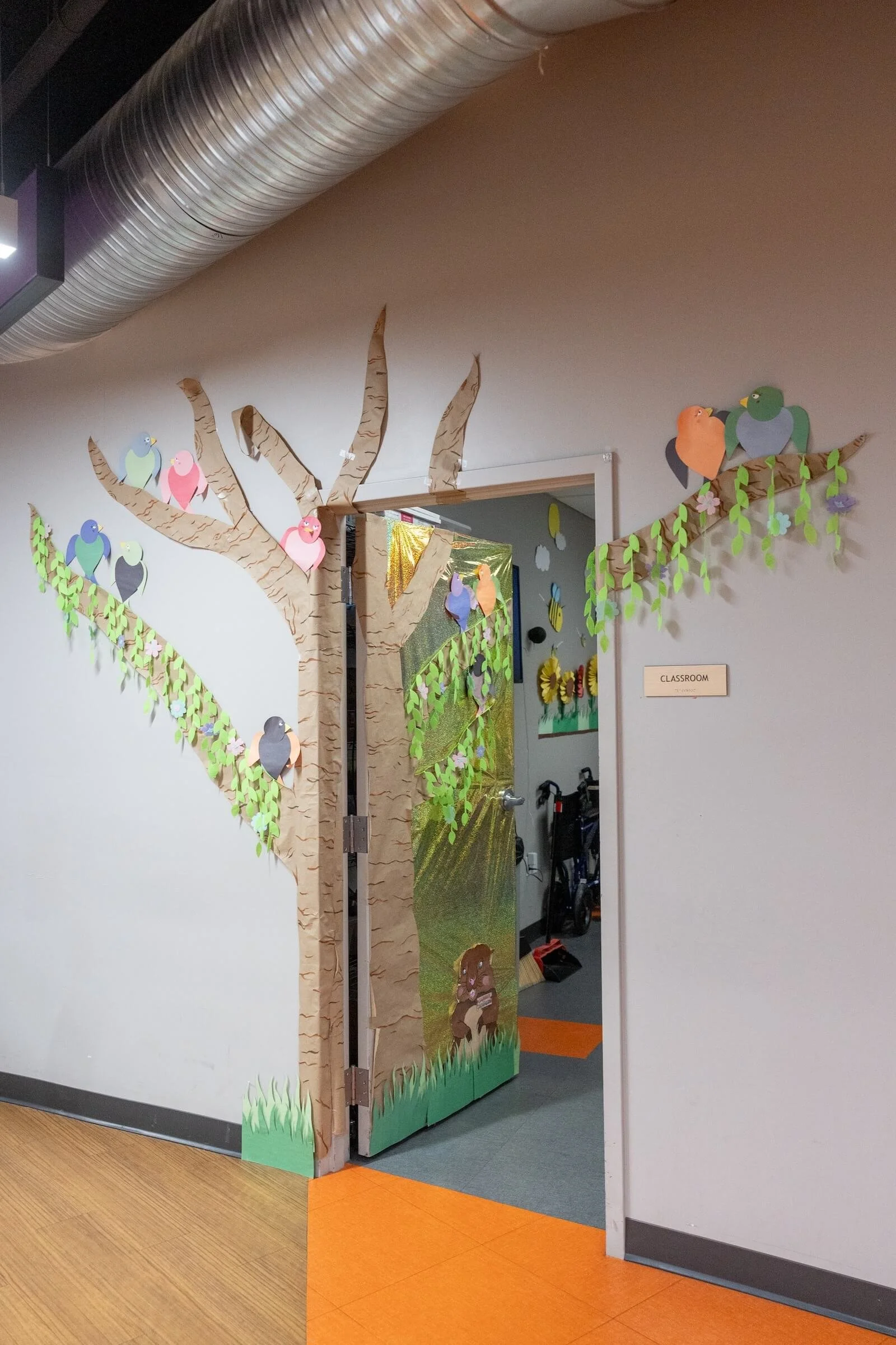 Art around the door of the Meaningful Day program at The Arc of Washington County
