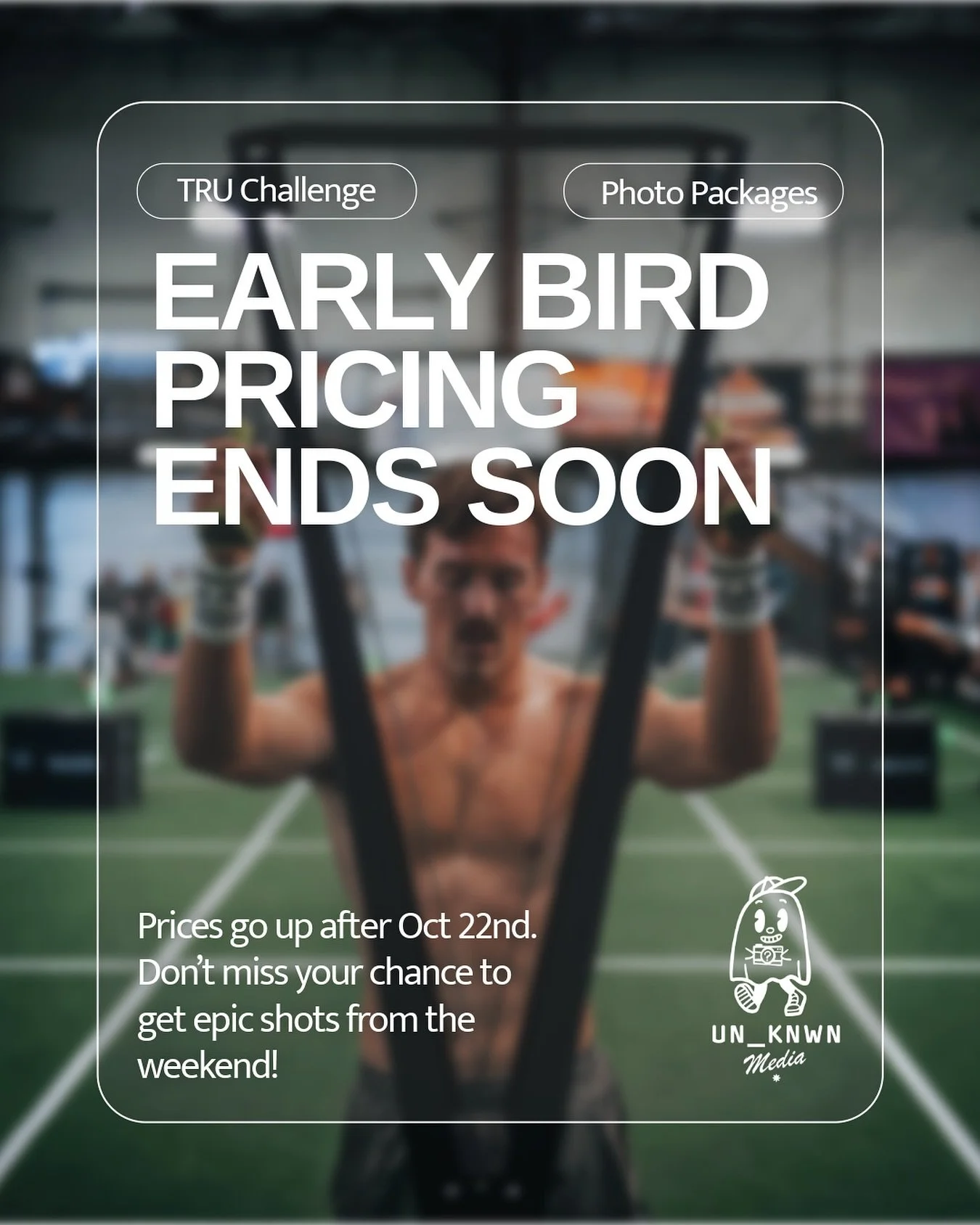It’s almost go time 🔥
Early Bird pricing for TRU Challenge photo packages ends October 22nd — prices go up after that!
Trust us, you’ll want these shots. 📸
Reserve your spot today from the link in the bio.
#TRUChallenge #Cross