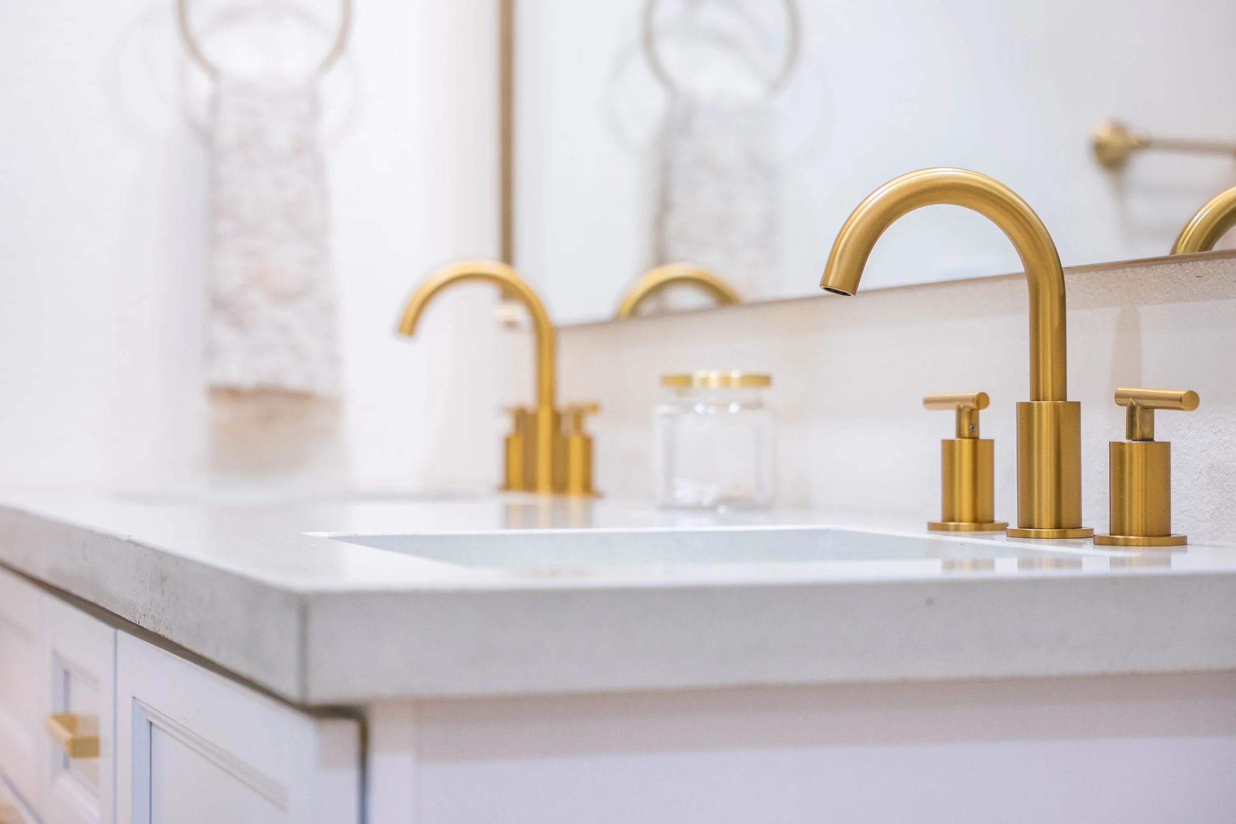 Professional interior shot capturing the full layout of a modern Phoenix bathroom remodel.