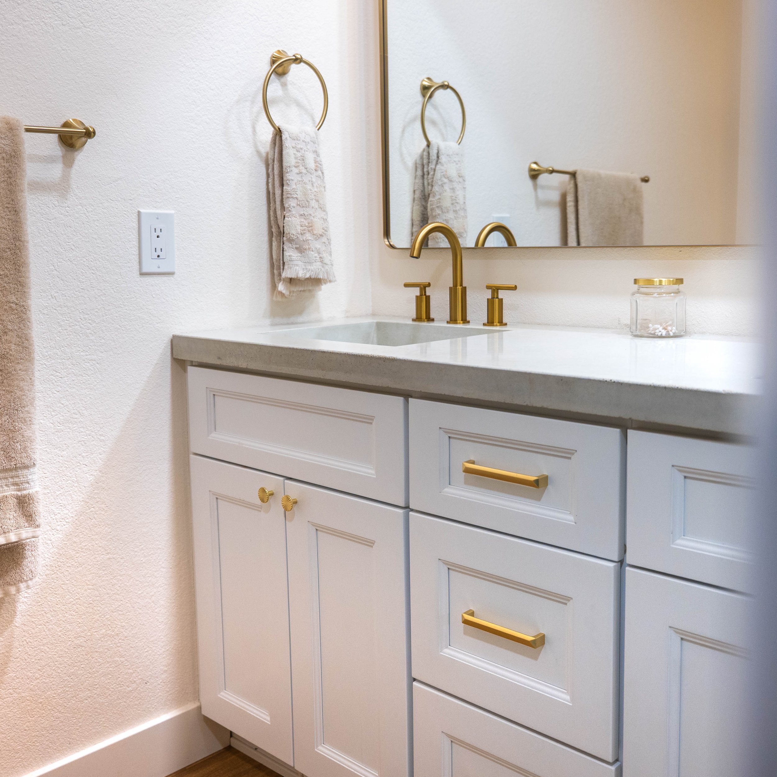 Phoenix bathroom renovation photo focused on updated cabinetry and clean interior styling