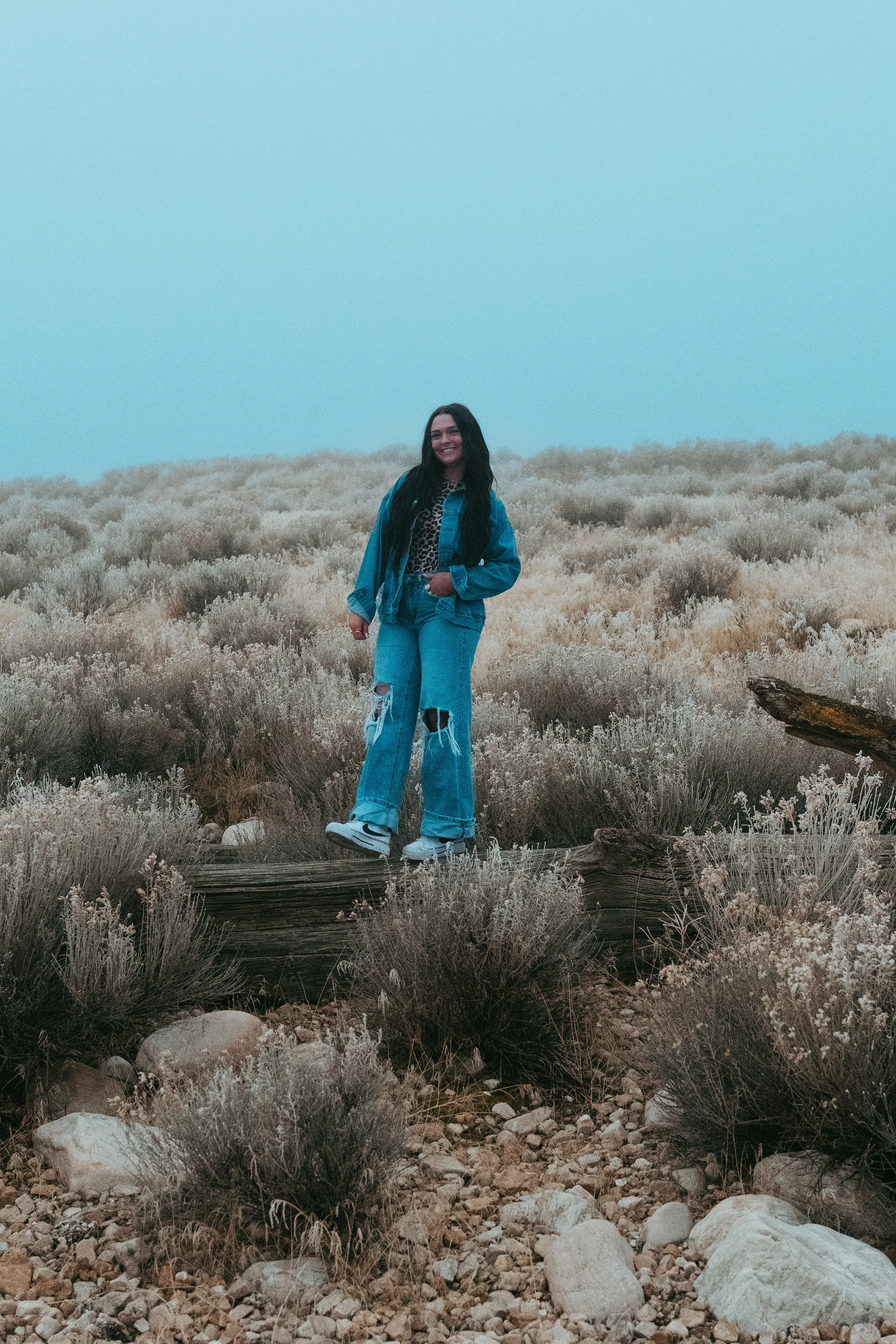 Outdoor portrait session with creative composition and emotional depth