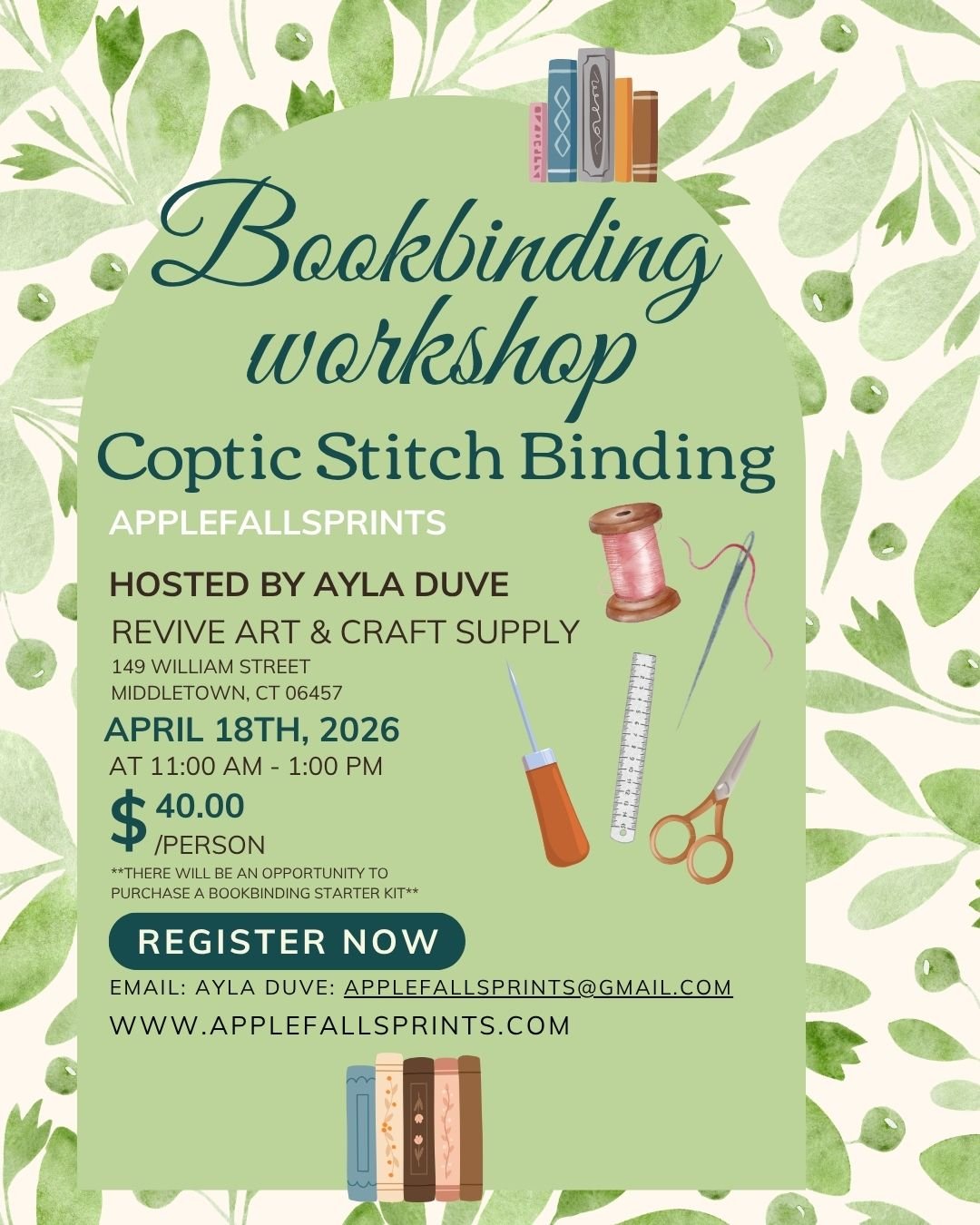 Book binding workshop with Ayla