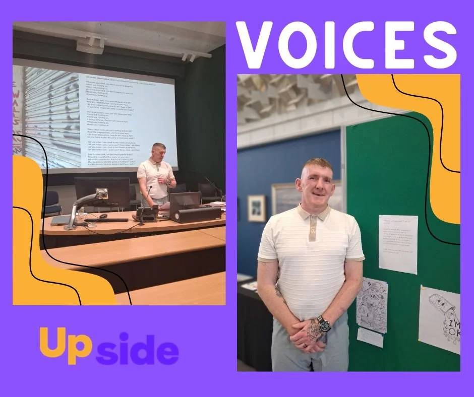This is Stephen, whose powerful poem Oppression was displayed at our recent Voices exhibition.

We were fortunate to have Stephen with us on the day, where he read his poem aloud and shared the meaning behind it. In his words, the poem explores how &