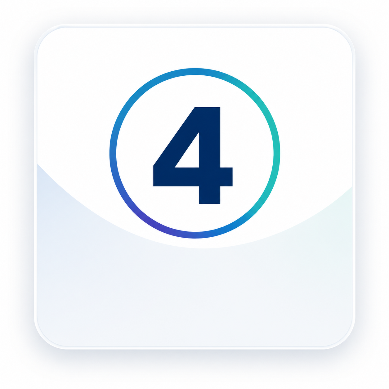 Number 4 inside a circle on a digital interface.