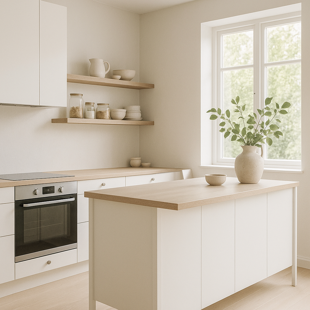 Scandi: Soft tones, pale woods, and calm, functional layouts with built-in storage.