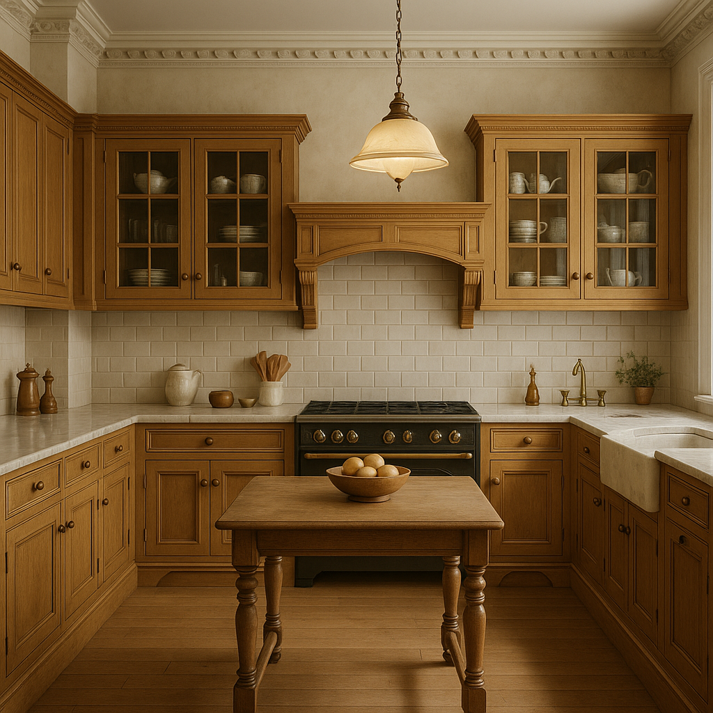Country: Natural timber, open shelving, and classic features like a butler sink or range cooker to add that farmhouse charm.