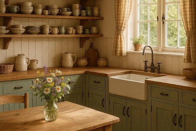 Traditional: Raised-panel cabinetry, rich tones, and classic details that suit period homes.