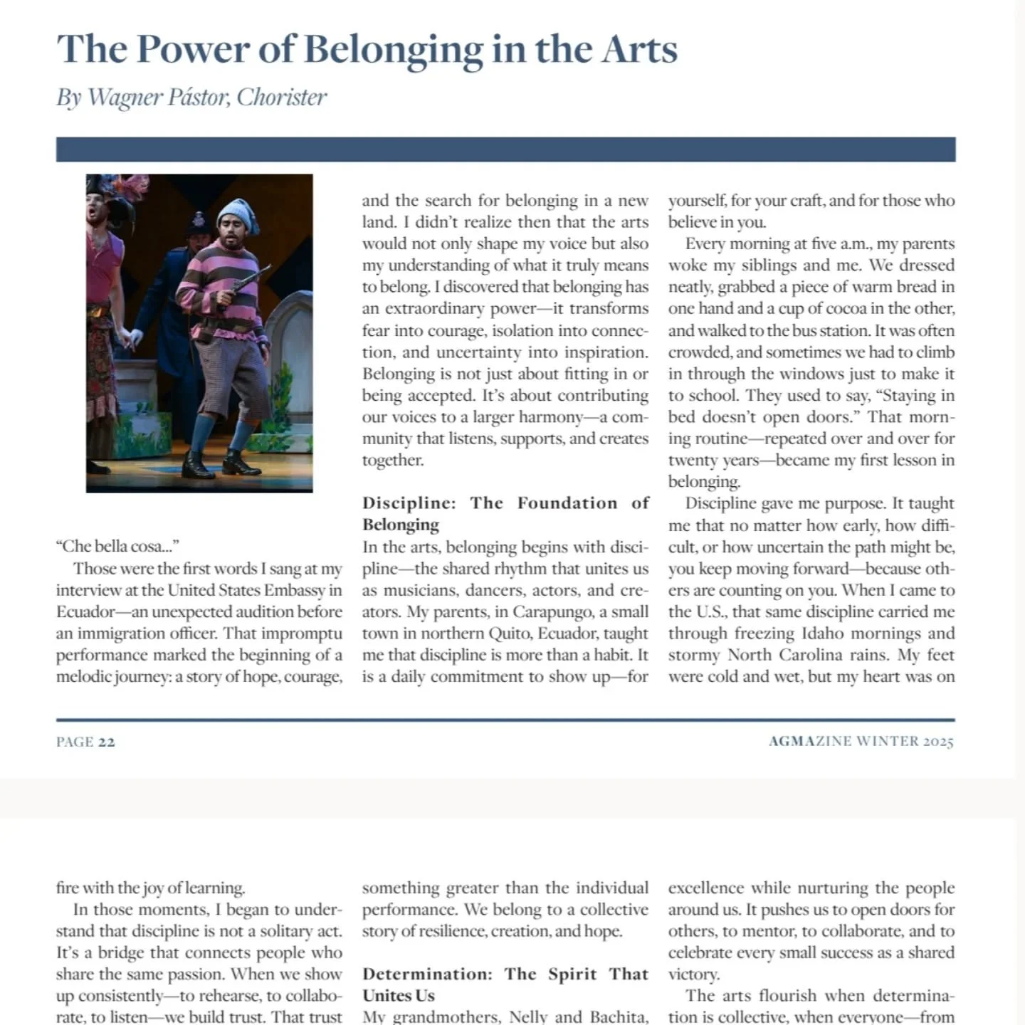 We finished the first quarter of 2026 with an article published for the American Guild of Music and Artists. You can read it here: https://www.musicalartists.org/wp-content/uploads/2025-Winter-Issue-of-AGMAzine-2.pdf

Lecture Recital at Lone Star Col