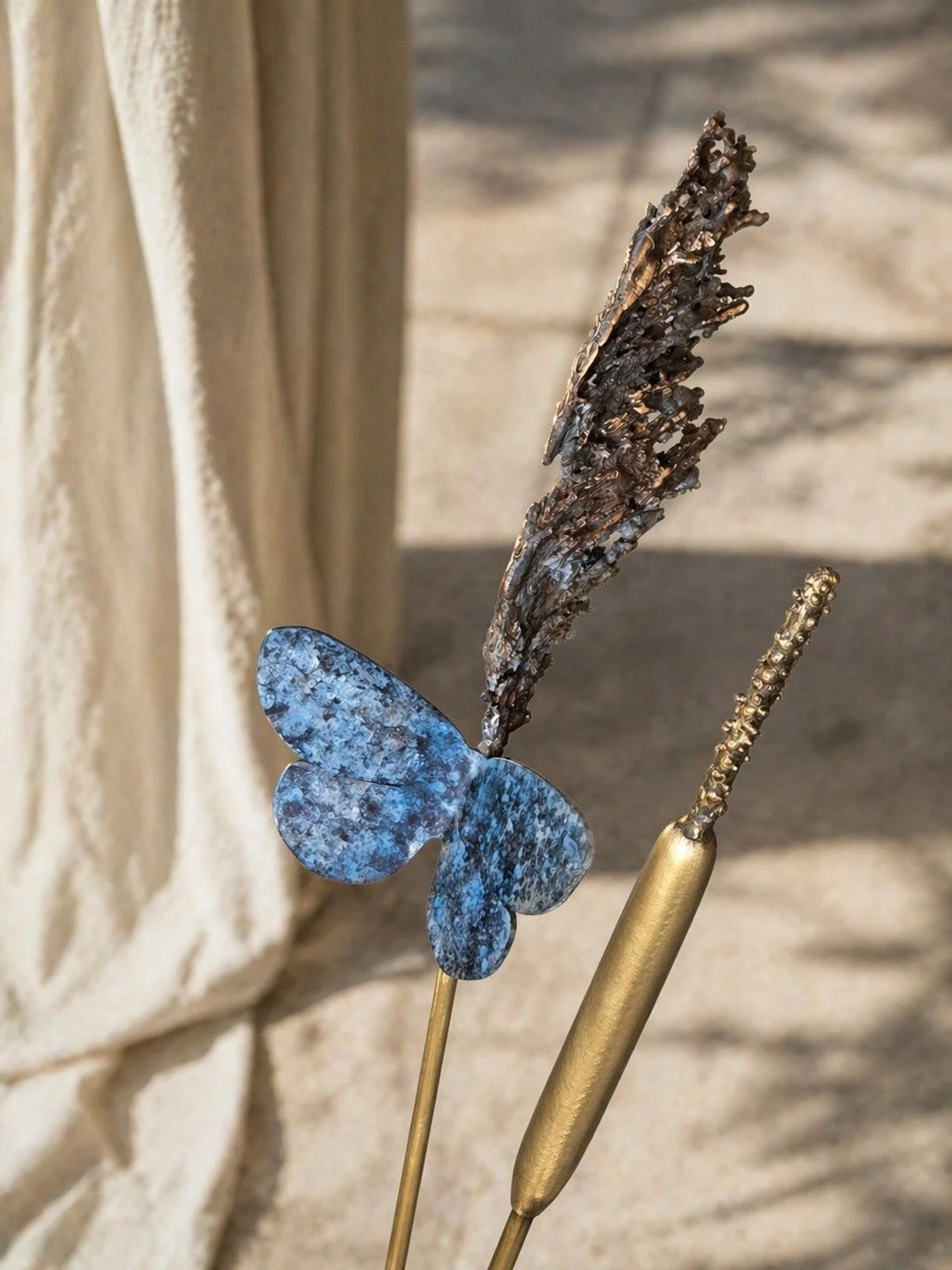 Butterfly on a Reed – Bronze Sculpture