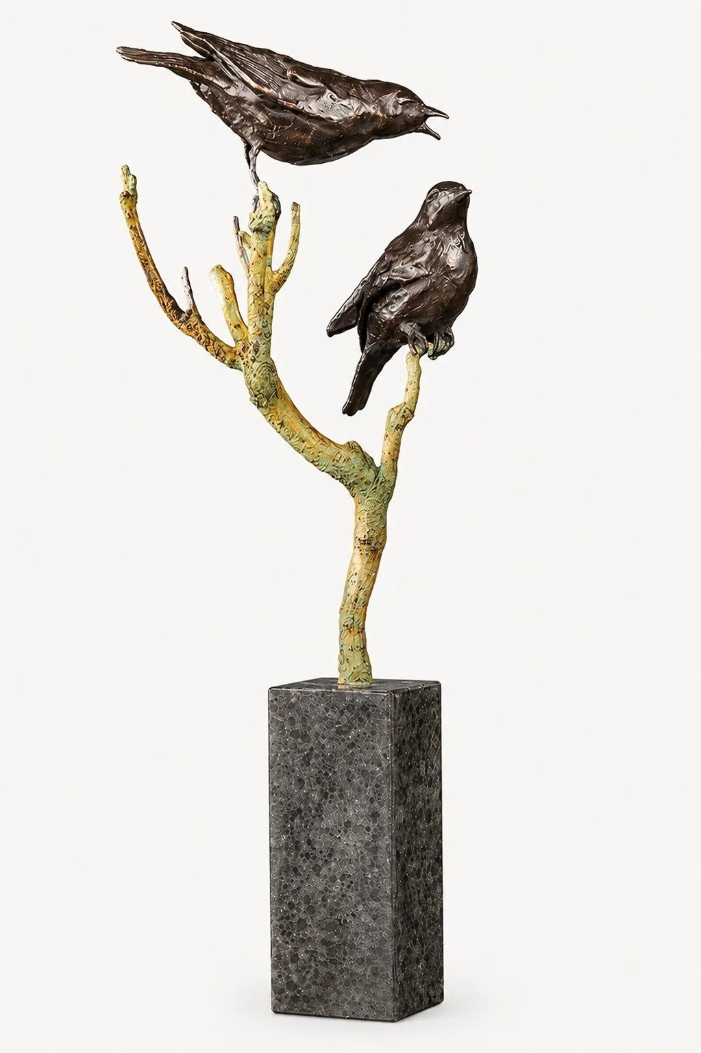 Blackbirds on a Branch – Bronze Sculpture