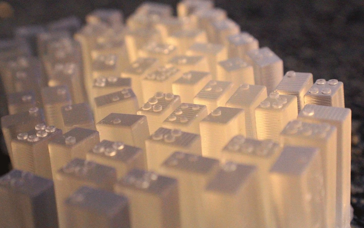  Over 250 blocks were printed to encompass the entire alphabet, plus it's bold and italic counter parts. Punctuaiton was also added along with space fillers. 