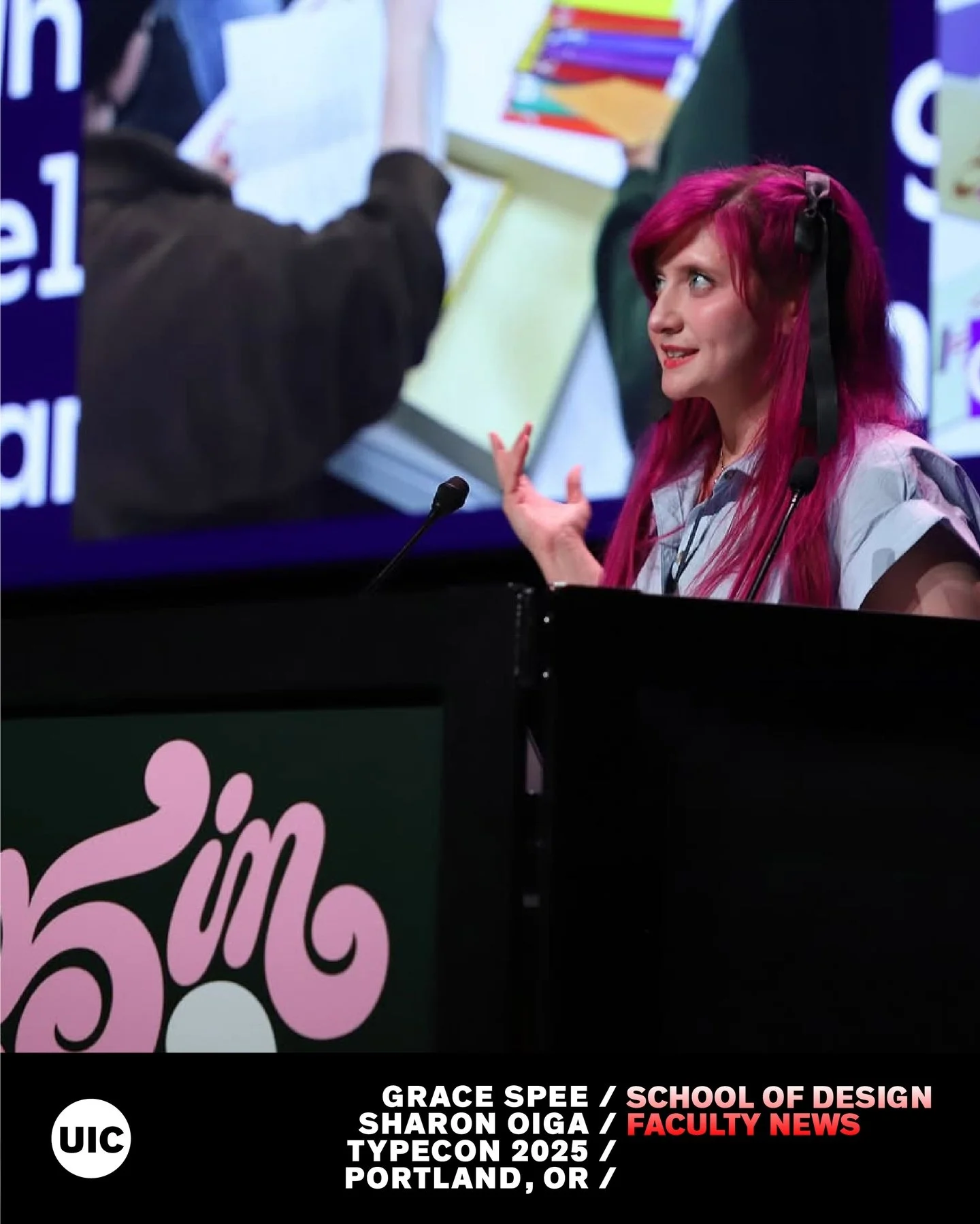 Clinical Assistant Professor Grace Spee and Professor Sharon Oiga brought their typography expertise to this year&rsquo;s TypeCon (@typecon) in Portland, Oregon!

Grace showcased TYPEWORLD, her Typography III class&rsquo;s work exploring interactive,