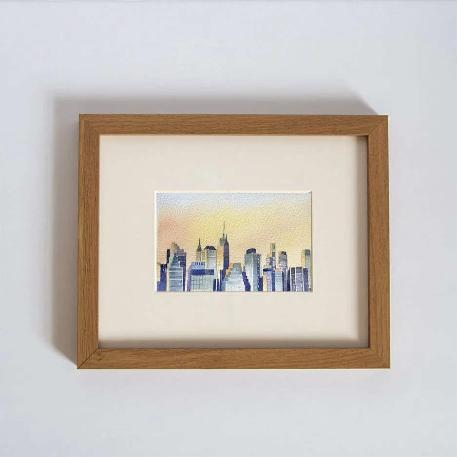 Manhattan, Dusk Original Watercolor