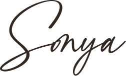 The word 'Sonya' written in stylish, cursive script.