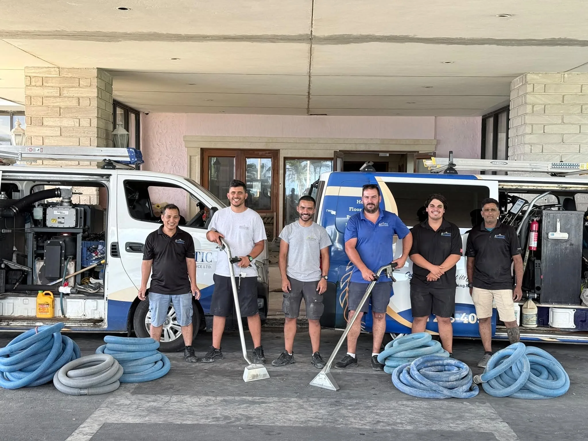 Atlantic Cleaning team ready for action at the Fairmont Southampton construction project