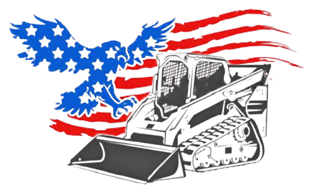 Patriot Land Works, skid steer, excavator, front loader, patriot, eagle, flag, dirt works, soil