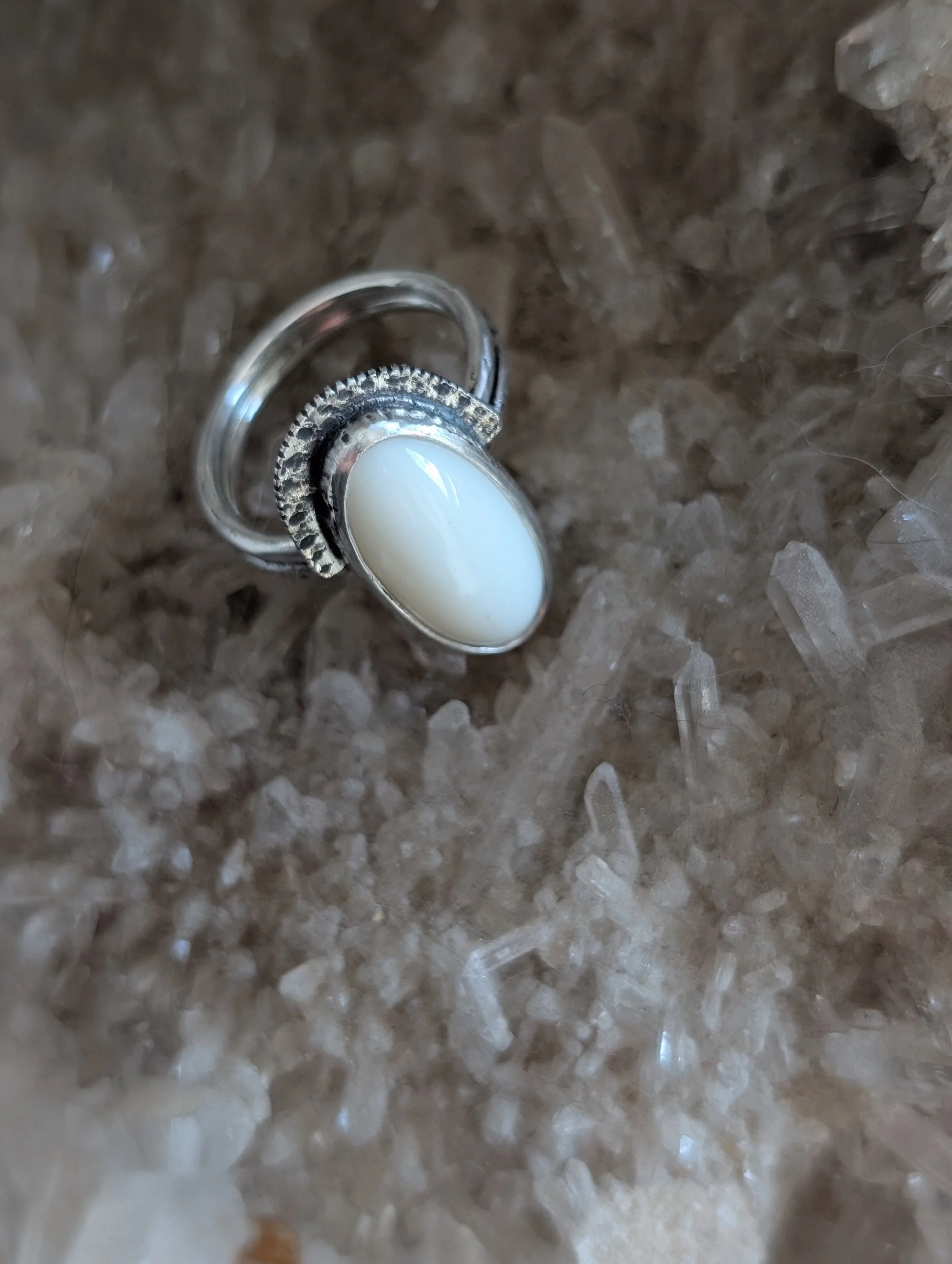 Crowned Milk Glass