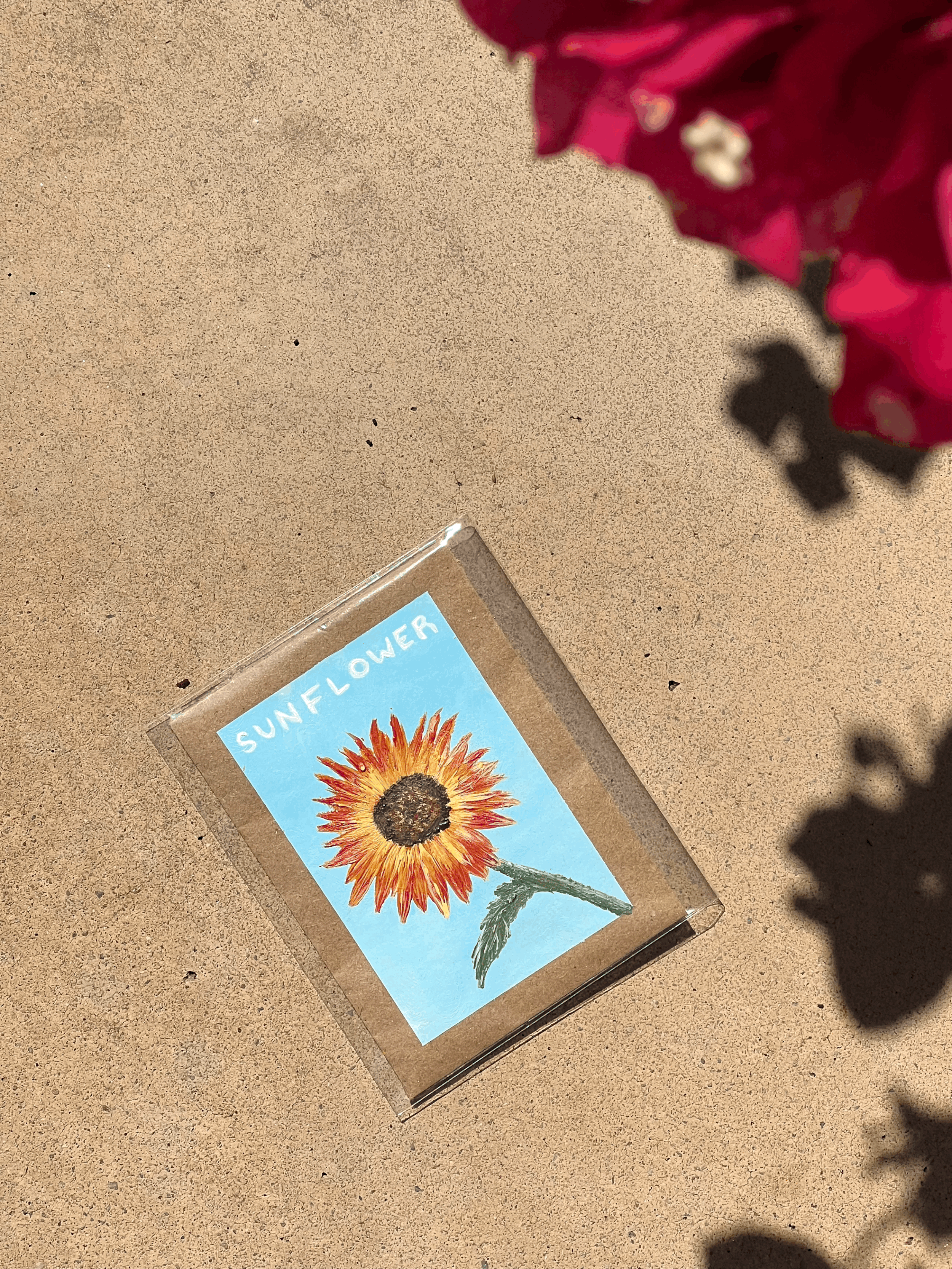 Orange Sunflower Seed Packet Painting