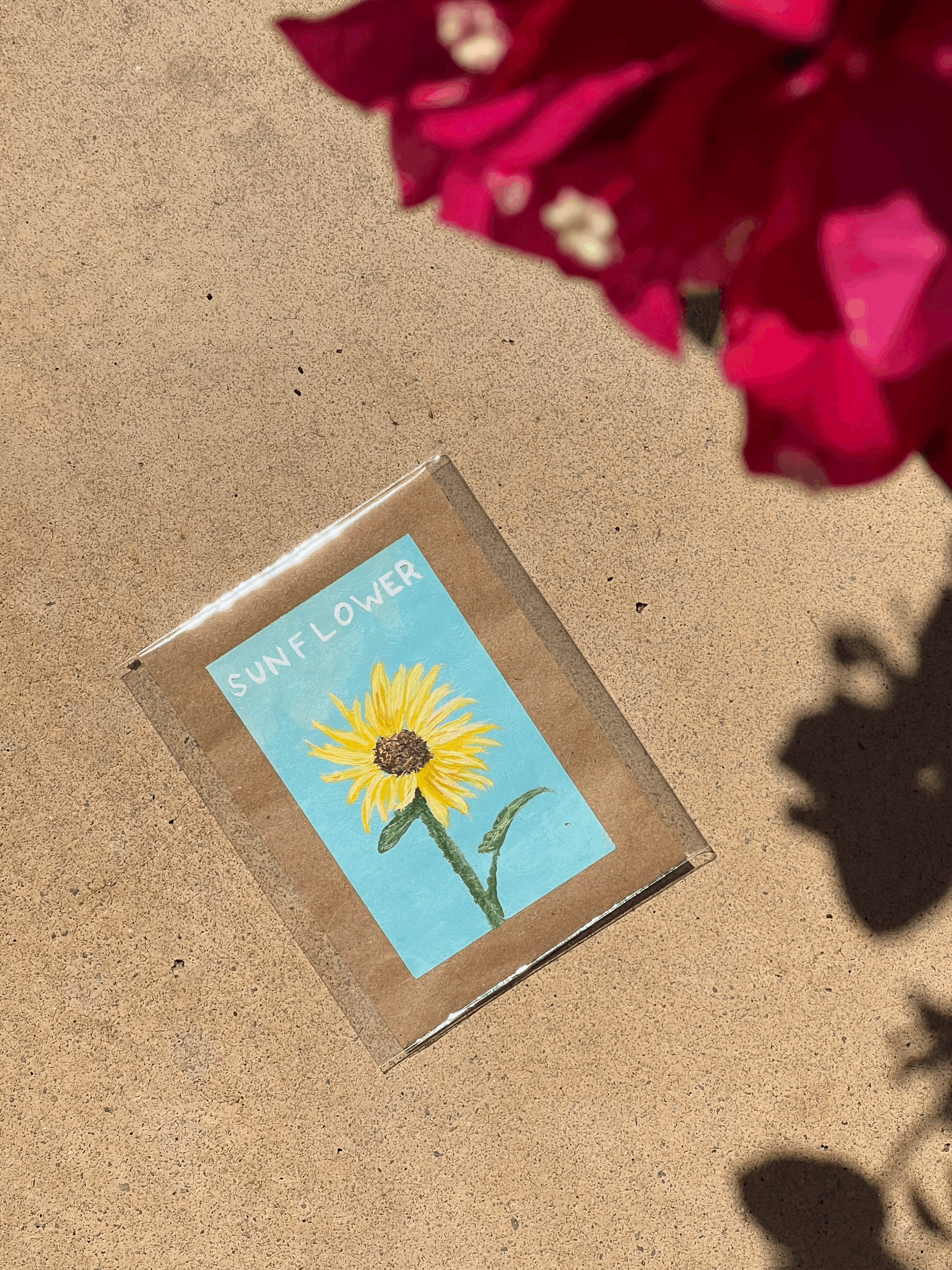 Yellow Sunflower Seed Packet Painting