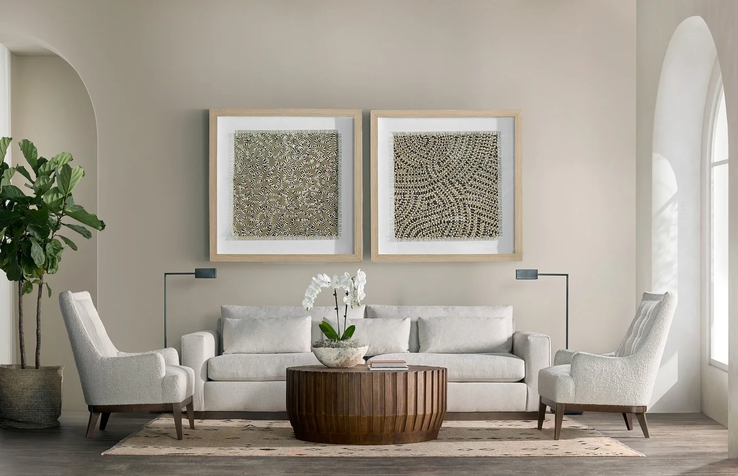 The Grady Sofa brings the comfort&mdash;available in 7&rsquo;, 8&rsquo;, or a full 9&rsquo; of relaxed, refined lounging. Paired here with the sculptural Holden chairs, this space is all about scale and silhouette.

#HFCustom #GradySofa #HoldenChairs