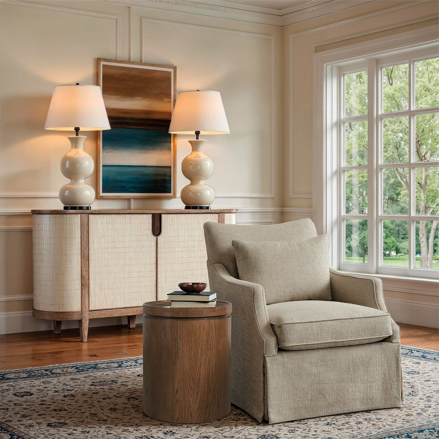 Kicking back in the Azriel swivel chair with the perfect drink table by your side&mdash;plus the sleek credenza from Commerce &amp; Market tying it all together. Easy comfort, effortless style. ✨

#SonnetCollection #HFCustom #HookerFurniture #SwivelC