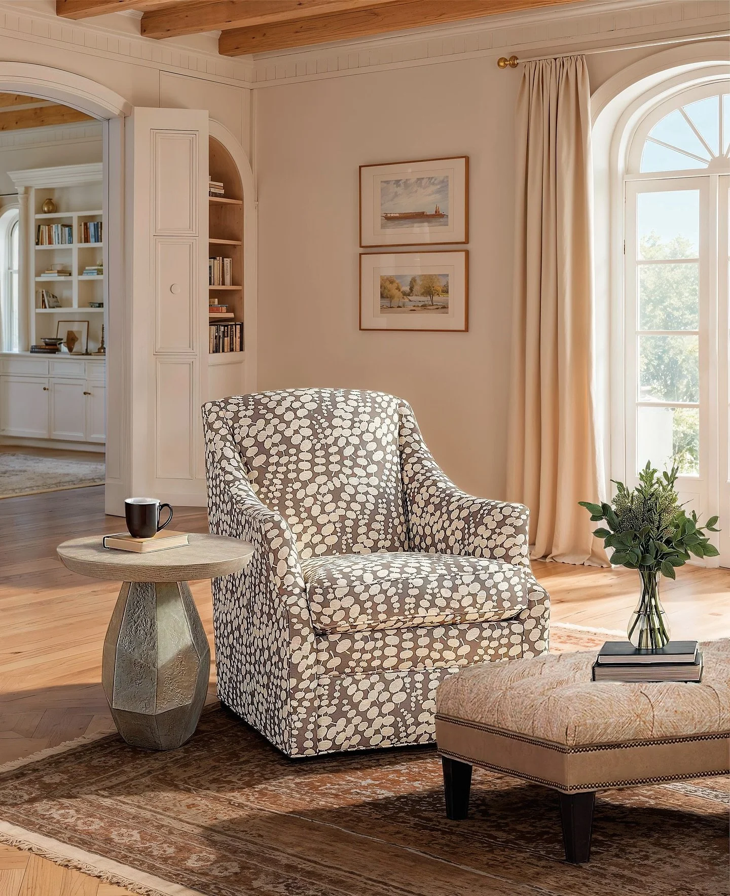 The Lark Swivel Chair from HF Custom brings comfort full circle&mdash;style that moves with you.

#HFCustom #LarkChair #SwivelChair #DesignDetails #CustomFurniture #MadeForYou #ChairGoals #InteriorInspo