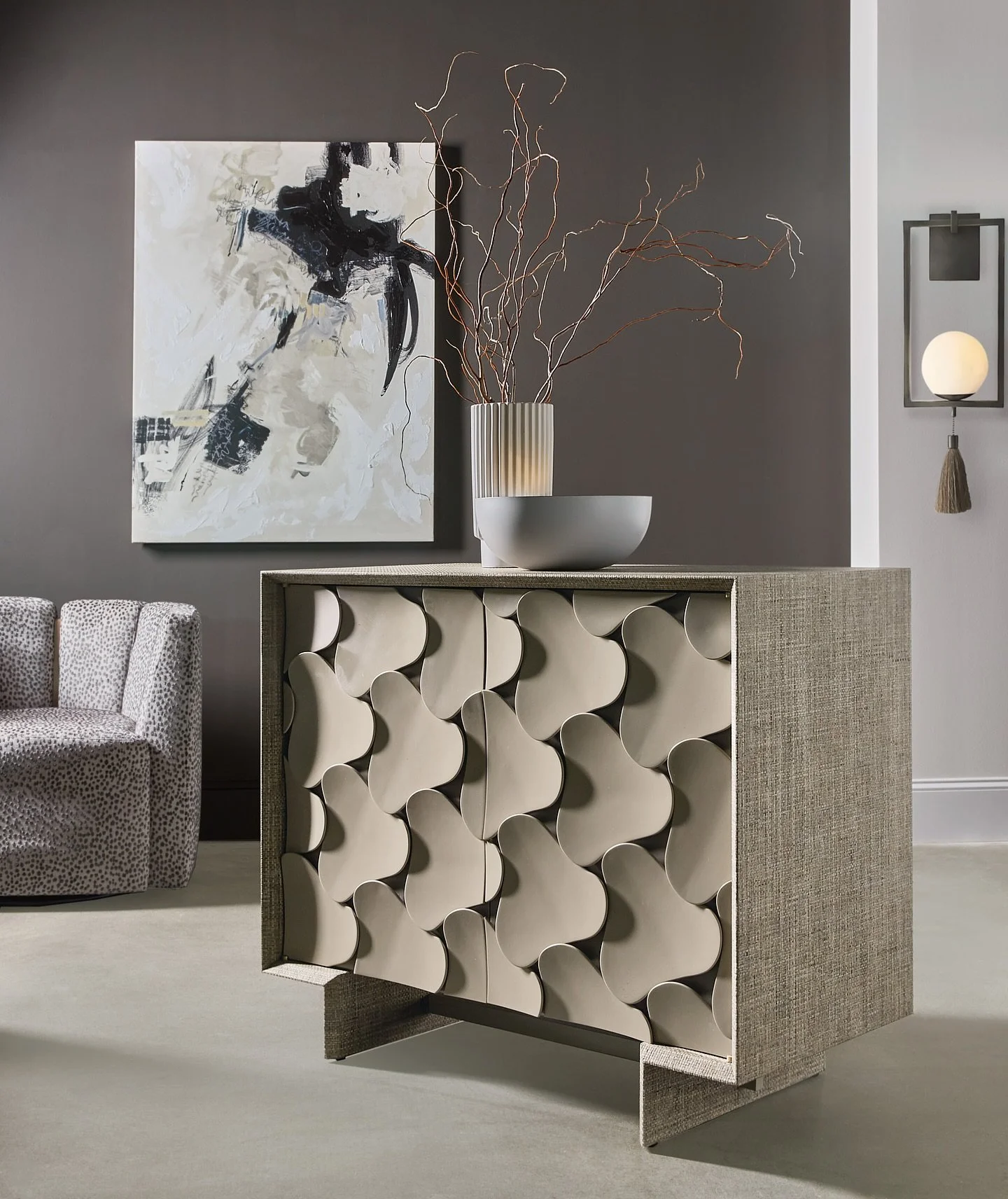 The Pinwheel Chest from Commerce &amp; Market always turns heads with its sculptural detail and rich texture. And if you love this piece, you&rsquo;re going to be obsessed with our new lift desk and bookcase introduced this past market&mdash;designed