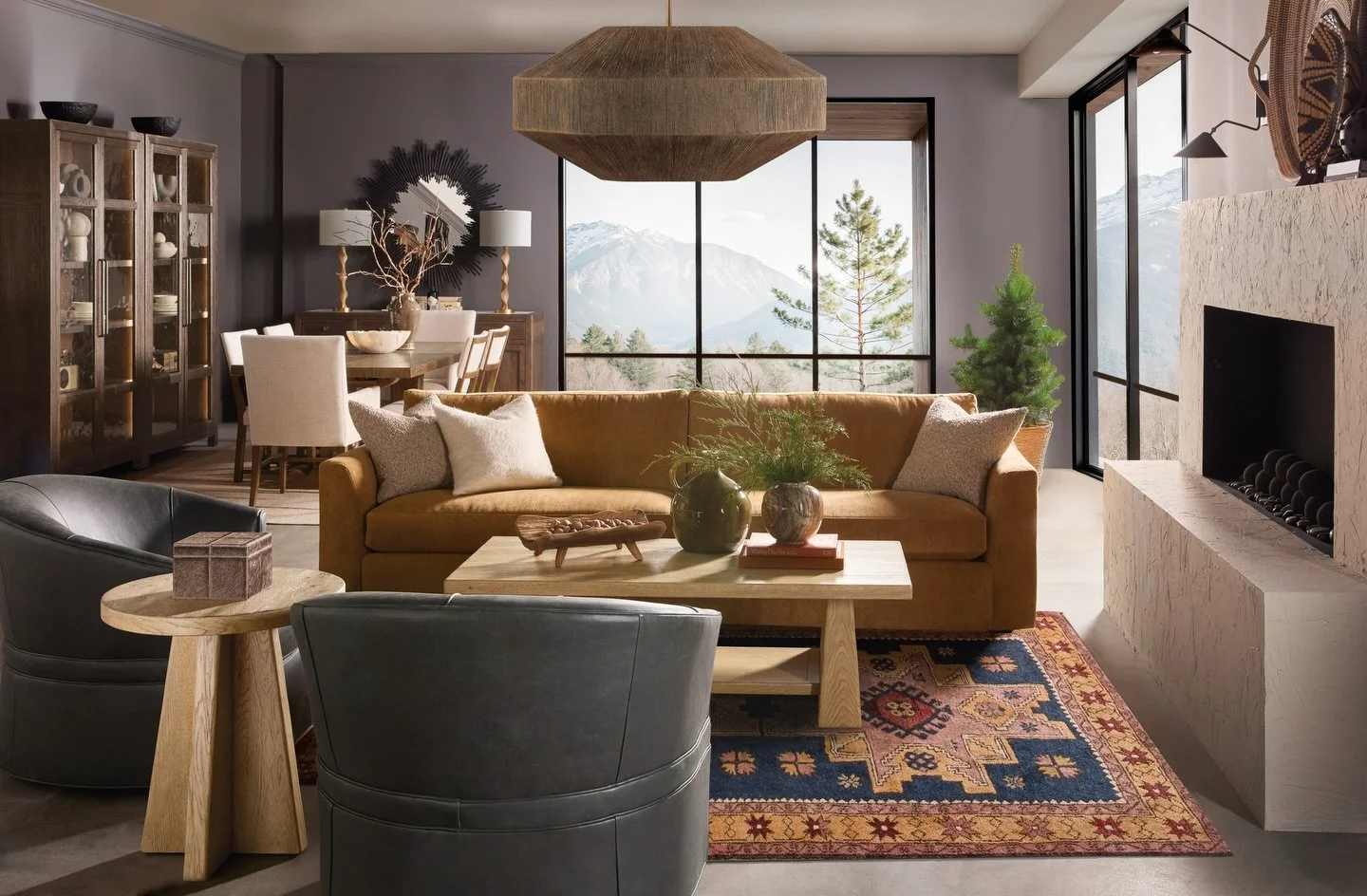 Refined comfort meets a rich, tactile story&mdash;Regal sofa in supple nubuck leather paired with Adrian swivel chairs, crafted exclusively in leather for a seamless, elevated look.

#HookerFurnishings #LeatherDesign #InteriorDetails #SwivelChairs #H