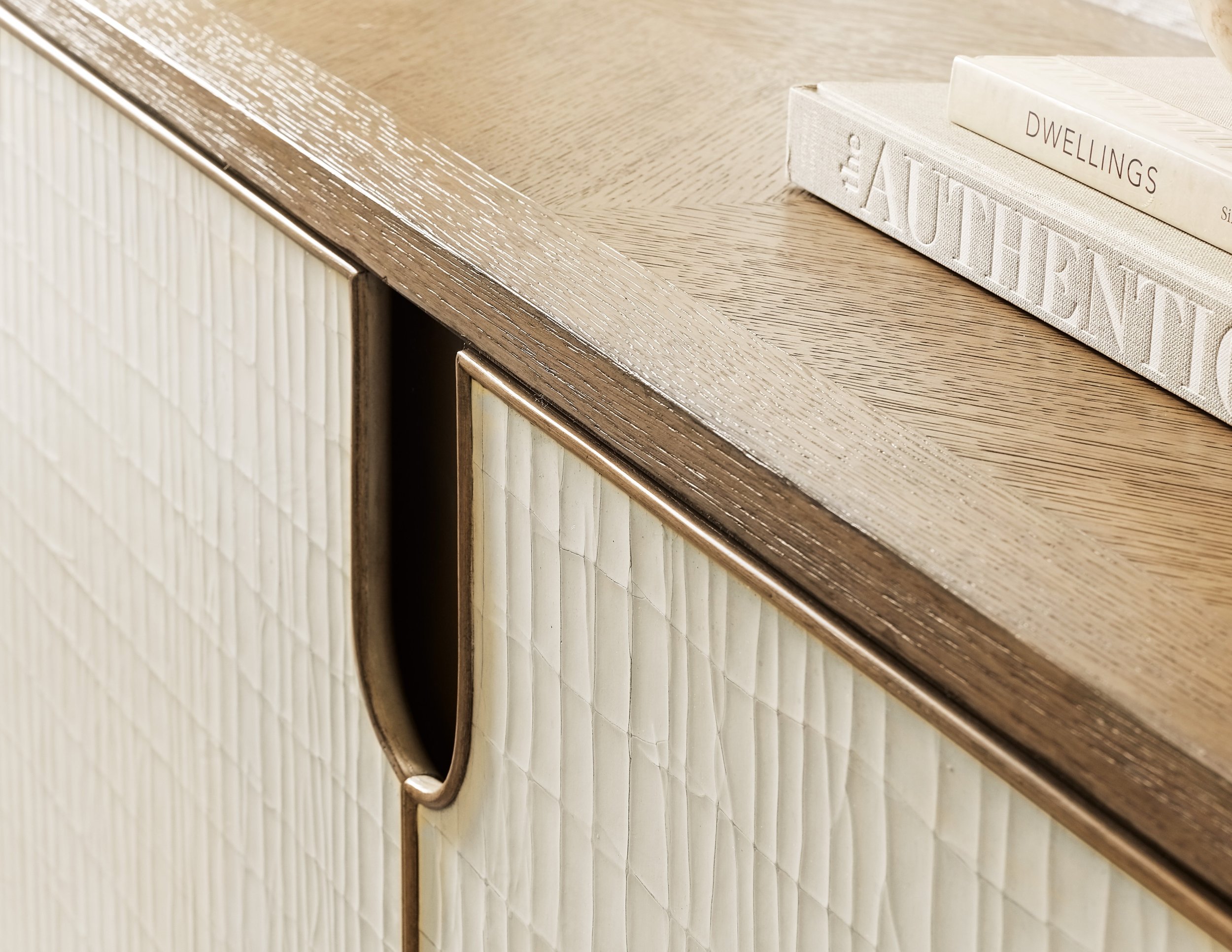 The details deserve a closer look 👀 The crackle finish on the Arbor Credenza brings so much character and texture to this piece &mdash; and tomorrow&rsquo;s video will show even more of the craftsmanship and layered details that make it stand out. S