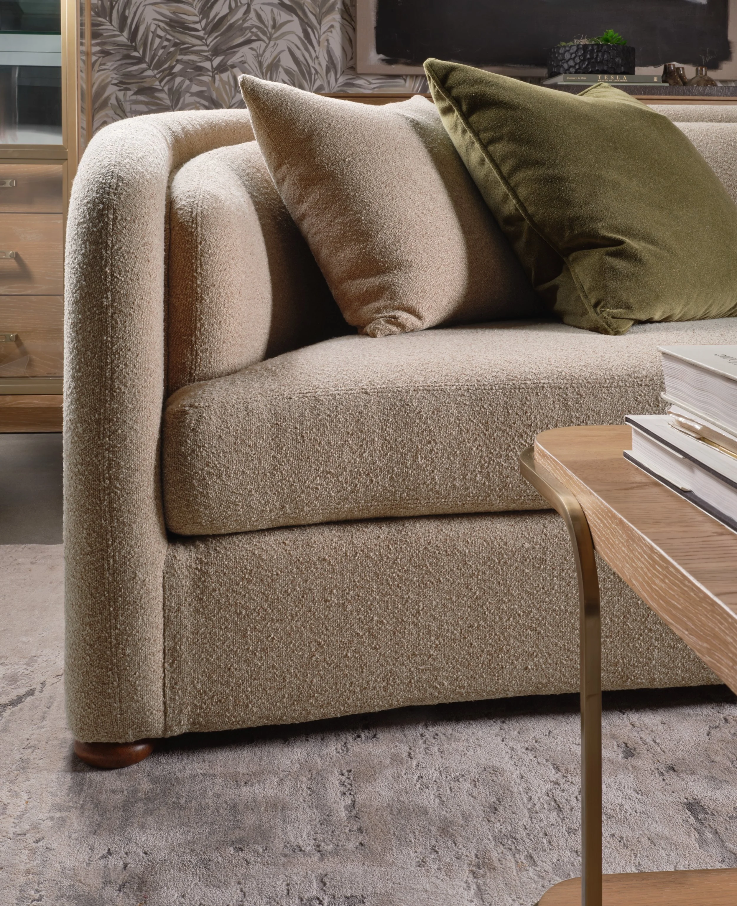 Introduced at Market, the Valentina sofa is already turning heads. With its soft curves and inviting silhouette, this new design will be available in two stocked fabric options and is expected to arrive late fall/early winter. A noteworthy addition f
