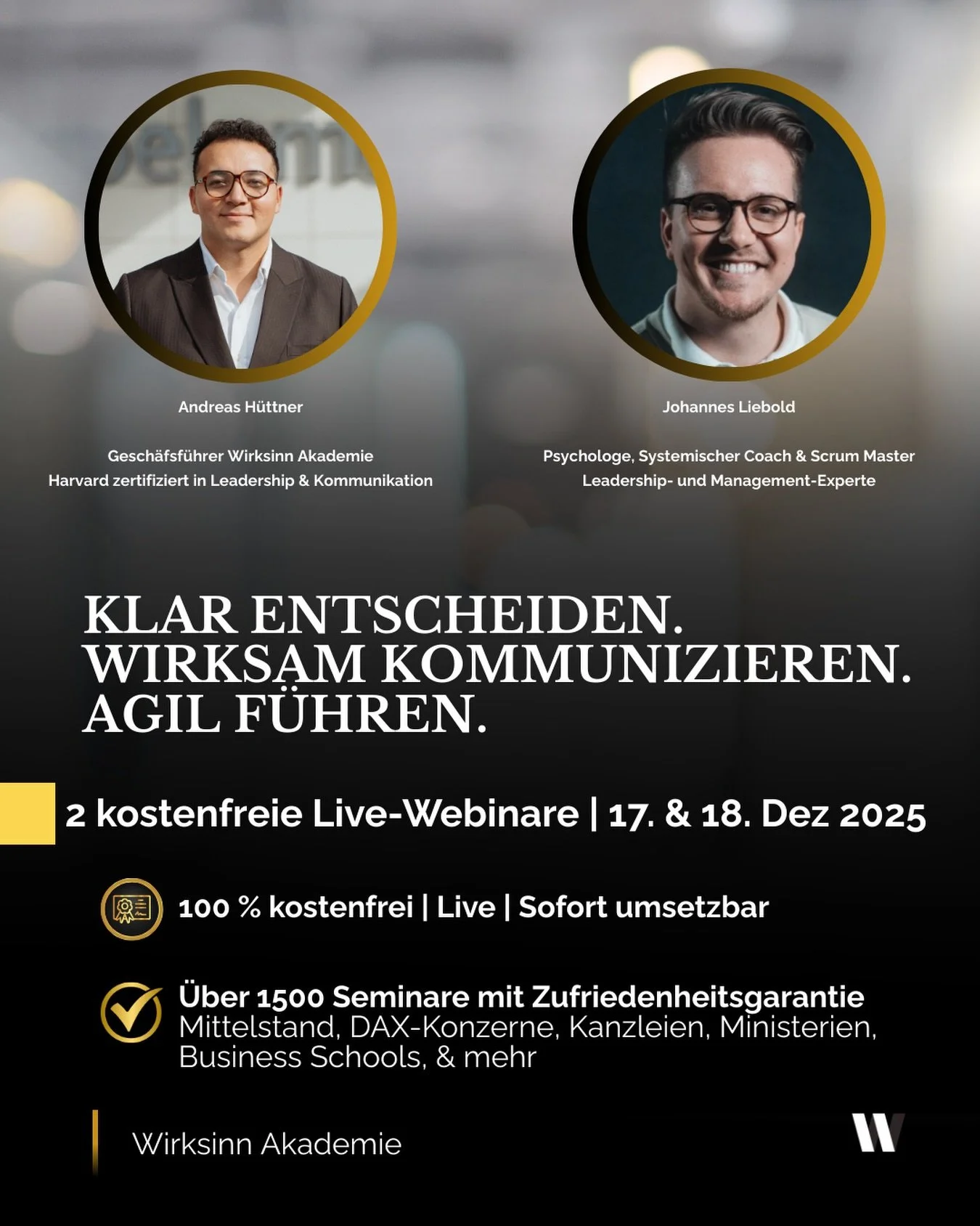 🎤Klar entscheiden. Wirksam kommunizieren. Agil f&uuml;hren.

⛰️In dynamischen Zeiten zeigt sich, wie wirksam F&uuml;hrung wirklich ist.

Wenn Druck steigt, Unsicherheit w&auml;chst und Ver&auml;nderung Alltag wird, braucht es vor allem eines:
klare 